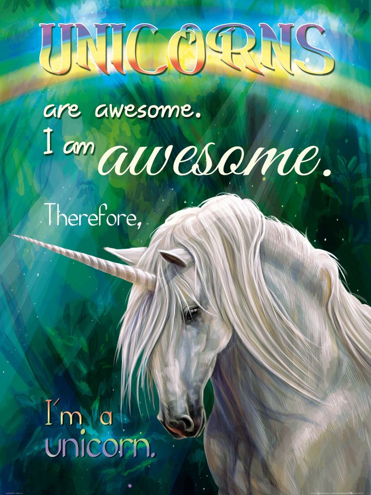 Poster Einhörner Kunstdruck Bild - Unicorns Are Awesome, I Am