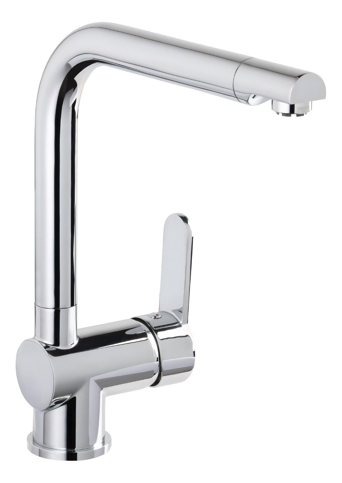 aquaSu Spültischarmatur Sanmix Style Niederdruck, Chrom, Boiler, Warmwasseranschluss, hoher Auslauf