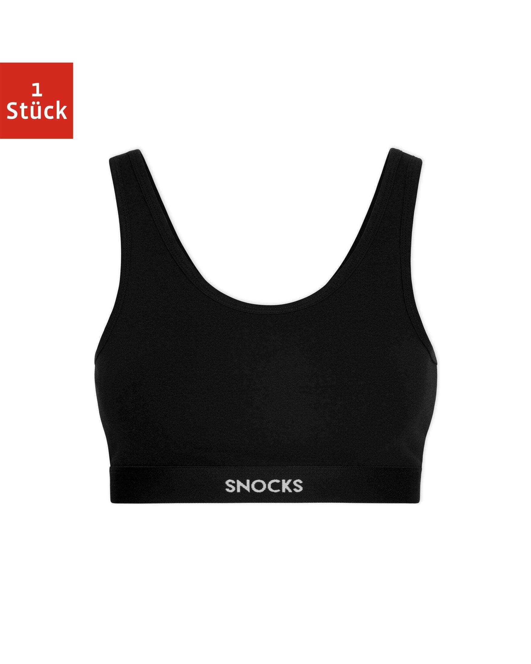 SNOCKS Bustier Soft BH (1-tlg) aus Bio Baumwolle, breite Träger für maximalen Komfort Schwarz