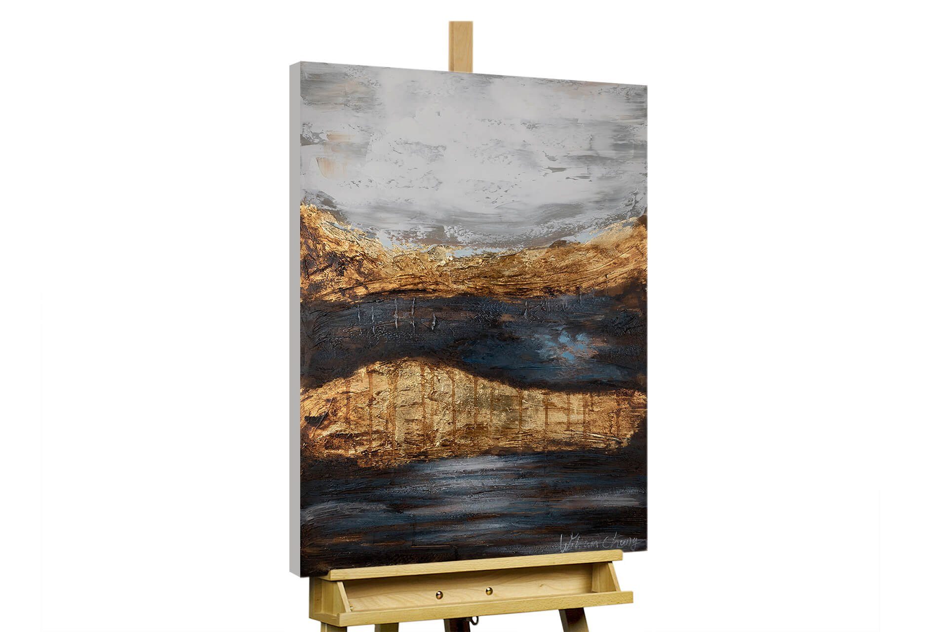 KUNSTLOFT Картина Magische Landschaft 60x90 cm, Leinwandbild 100% HANDGEMALT Wandbild Wohnzimmer