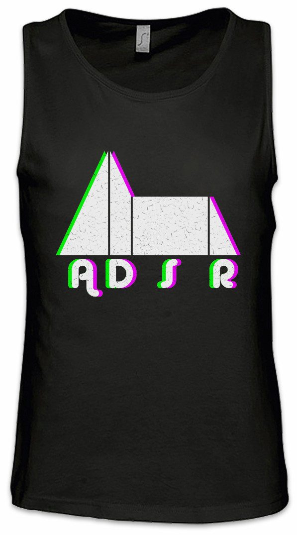 Urban Backwoods Tanktop Synthesizer ADSR Glitc Ärmelloses T-Shirt Electro Techno LFO Musik DJ MC Elektro 90s