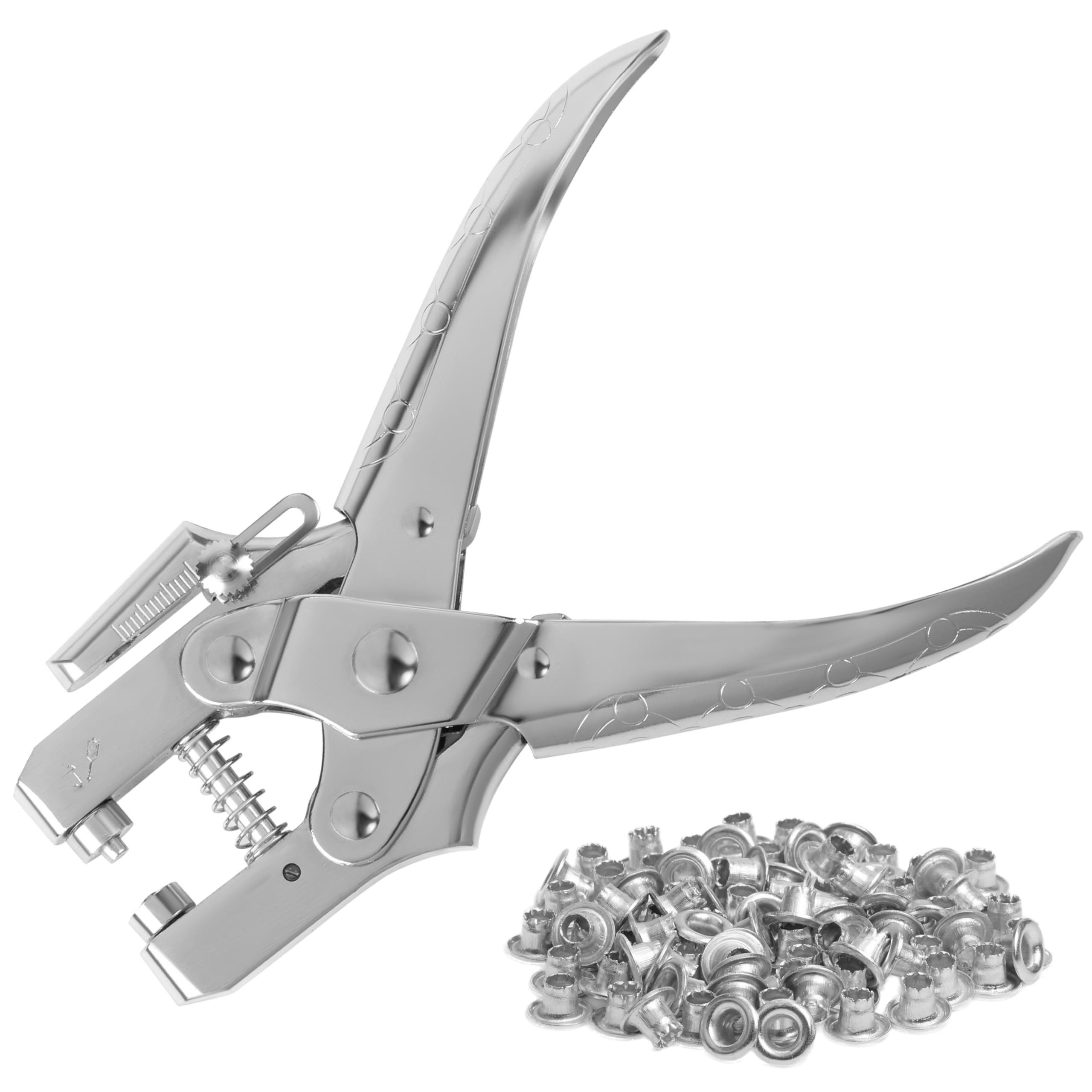 Kurtzy Lochzange Kurtzy Ösenzange Set Lochzange mit 100 Ösen–16 cm Leder Gürtel, 1-tlg.