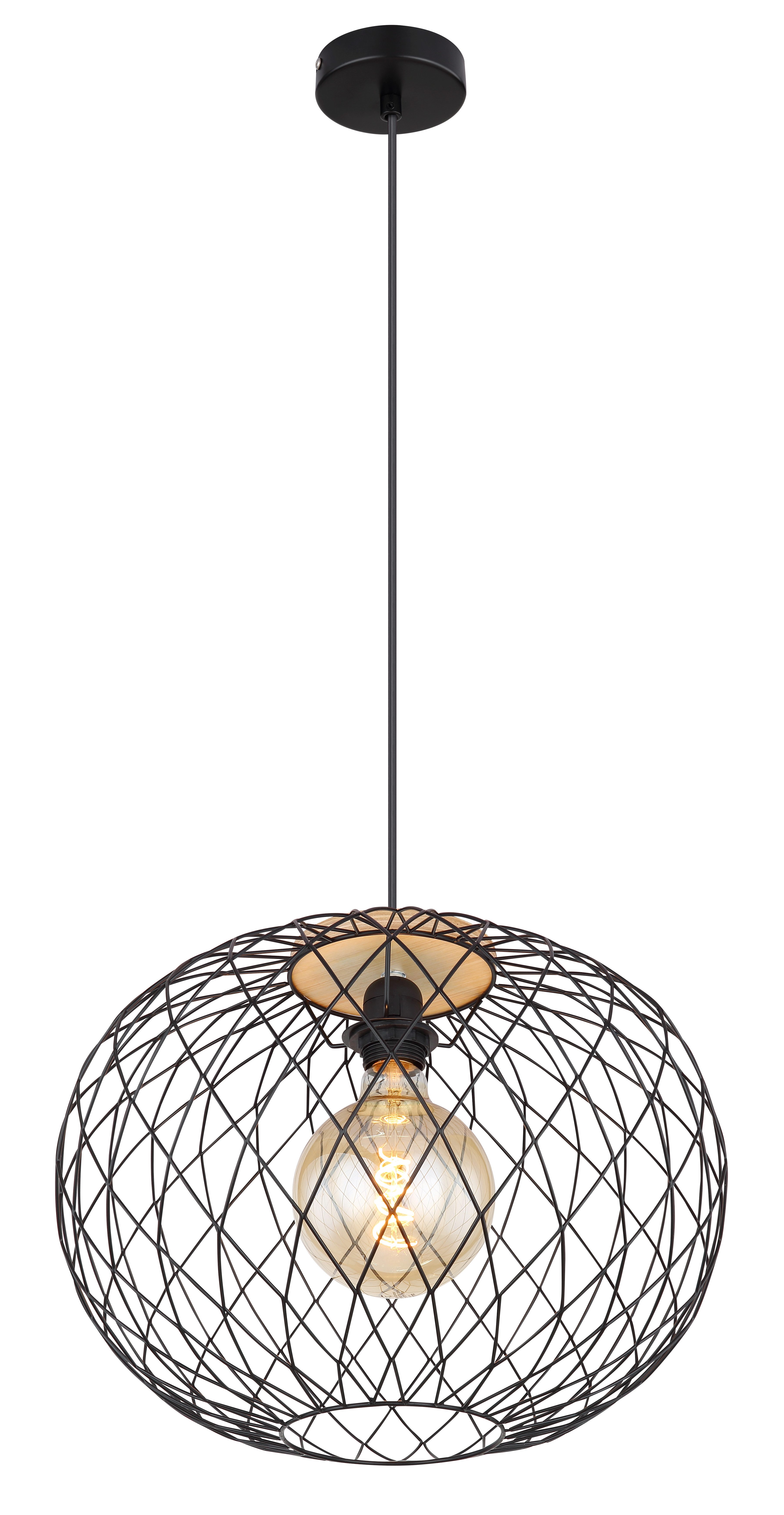GLOBO LIGHTING Hängeleuchte LACKY, ohne Leuchtmittel, Hängeleuchte für Esszimmer schwarz modern