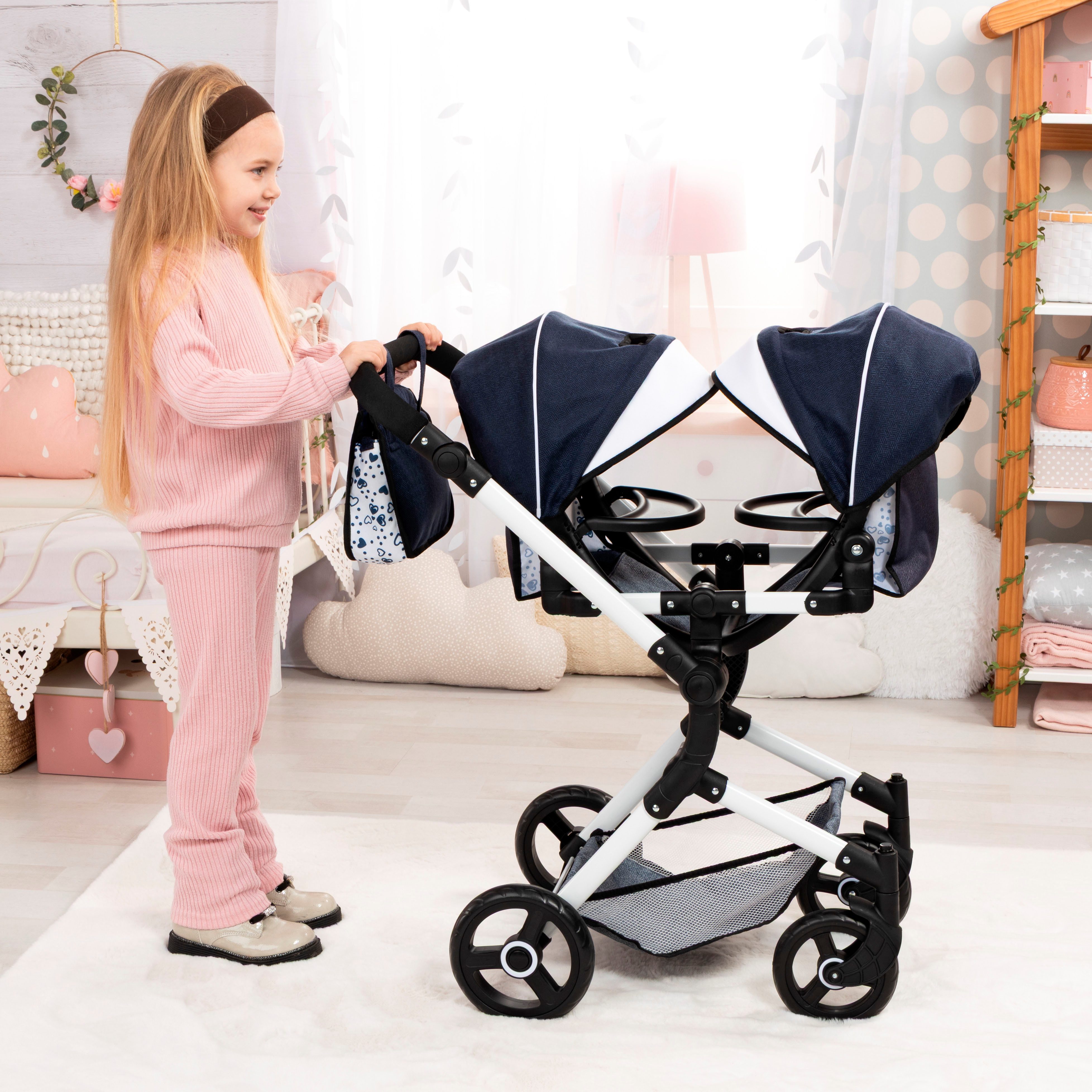 Bayer Puppen-Zwillingsbuggy Twin Neo, mit Wickeltasche – Bild 4 von 5