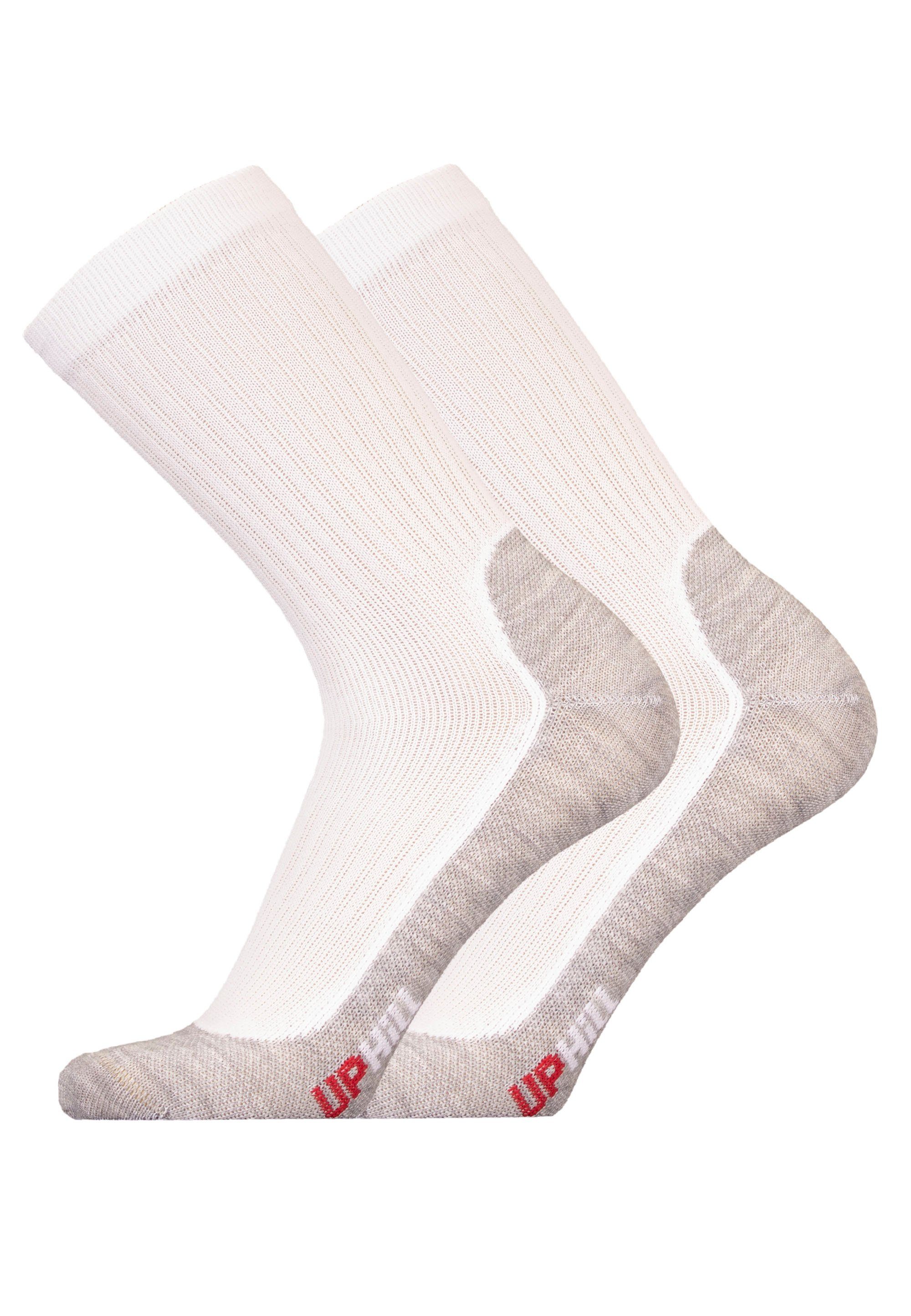 atmungsaktiver 2er XC Pack Socken weiß-grau WINTER Funktion UphillSport mit (2-Paar)