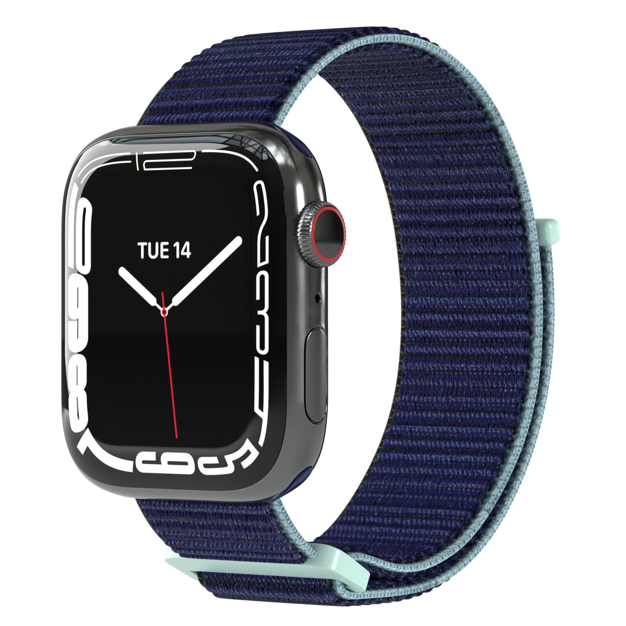 EAZY CASE Smartwatch-Armband Nylon für Apple Watch 11 10 9 8 7 6 5 4 3 2 SE Ultra, Atmungsaktives Apple Watch Armband 38-42mm Nylon Dunkelblau