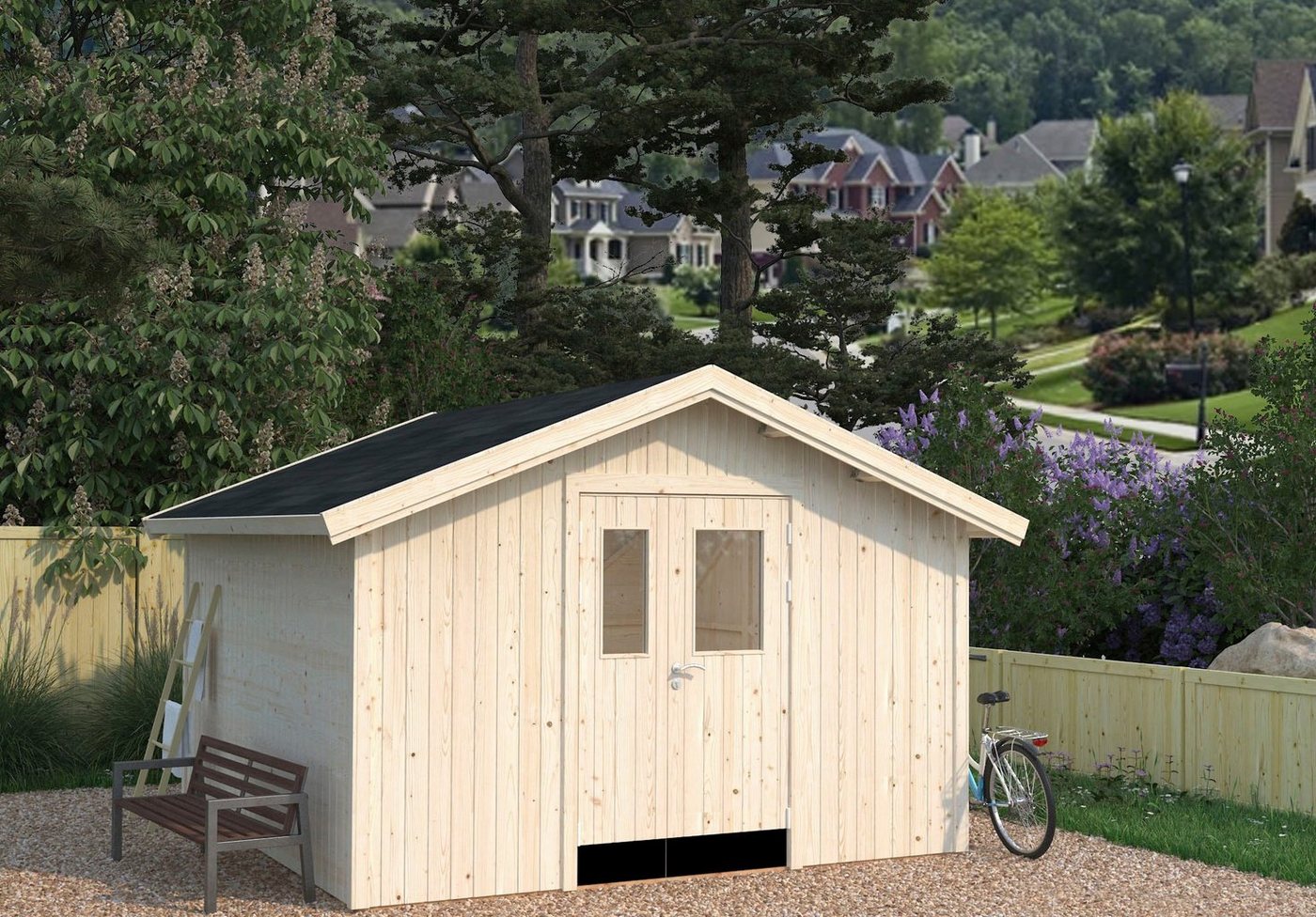 Thumbnail - Palmako Gerätehaus Lucas, BxT: 392x404 cm, natur
