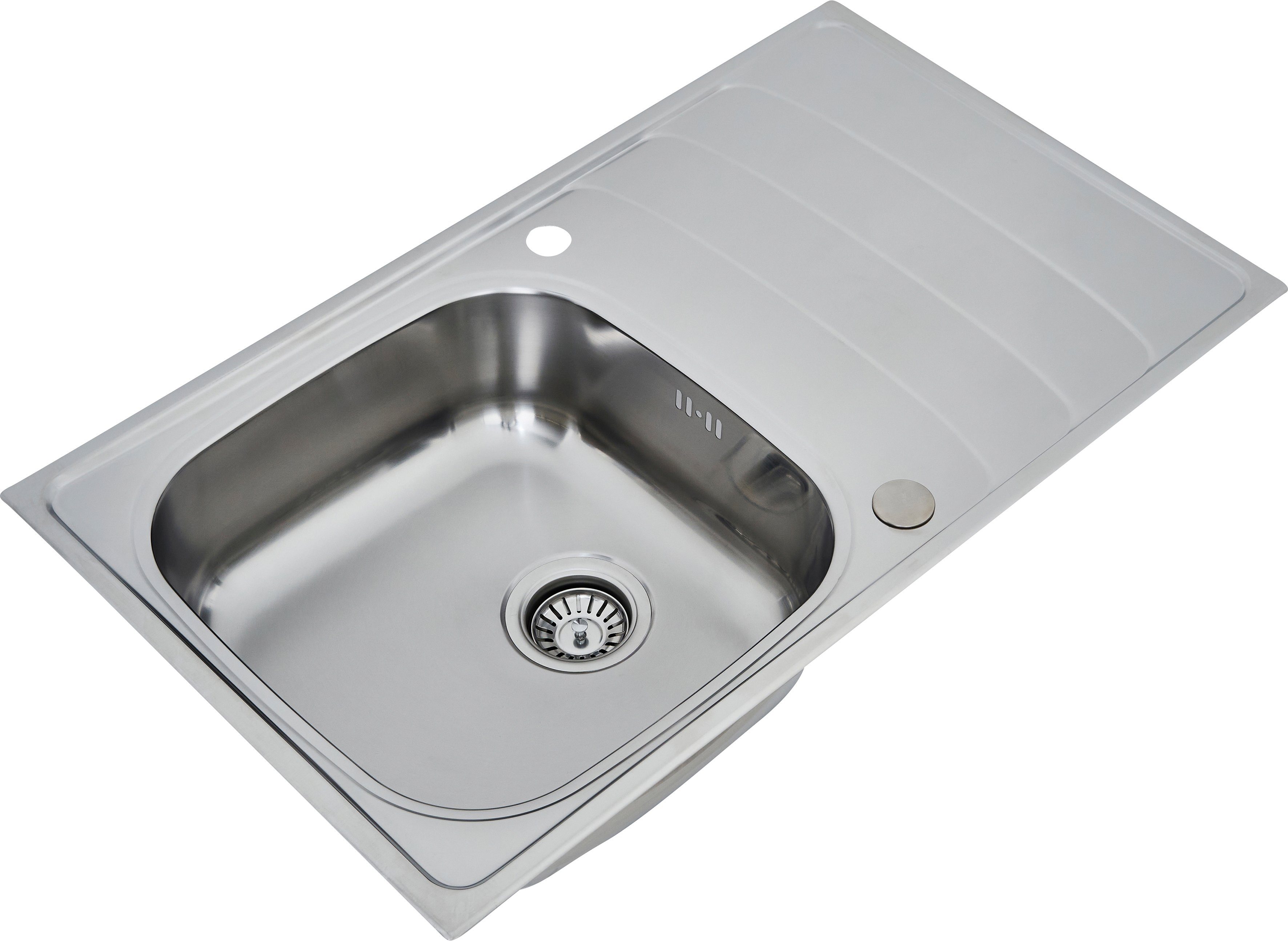 RESPEKTA Edelstahlspüle, 86/50 cm