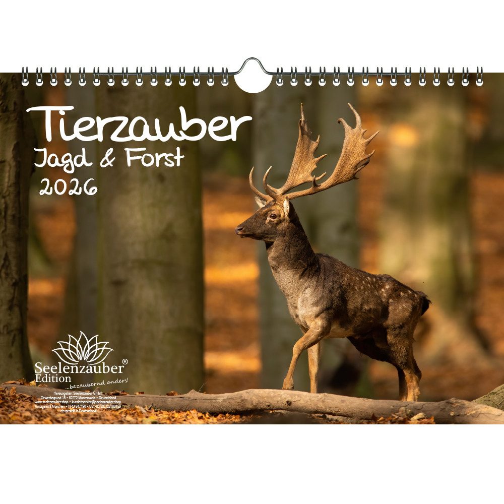 Seelenzauber Wandkalender Tierzauber Jagd & Forst DIN A4 Kalender für 2026 - Seelenzauber
