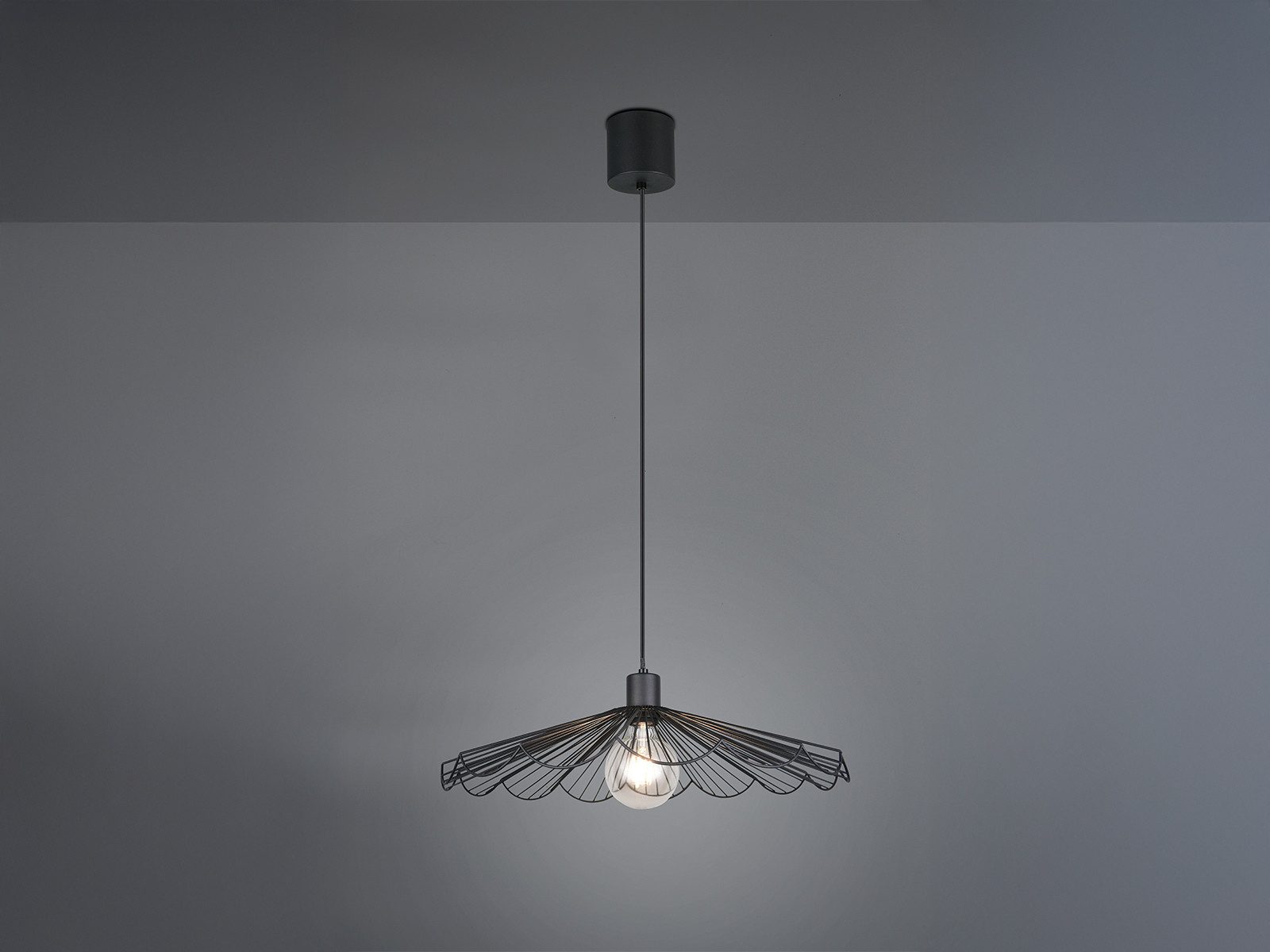 Reality Leuchten LED Pendelleuchte mit Metall Gitter Lampenschirm Ø 50cm, Dimmfunktion, LED wechselbar, Warmweiß, ausgefallene Hänge-Lampe für über Esstisch hängend inkl. Leuchtmittel