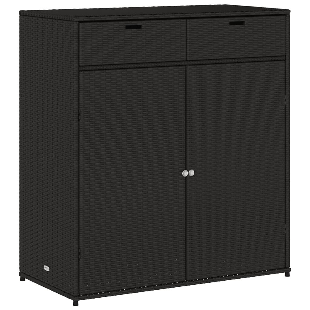 DOTMALL Garten-Geräteschrank Gartenschrank 105x55x113 cm Poly Rattan