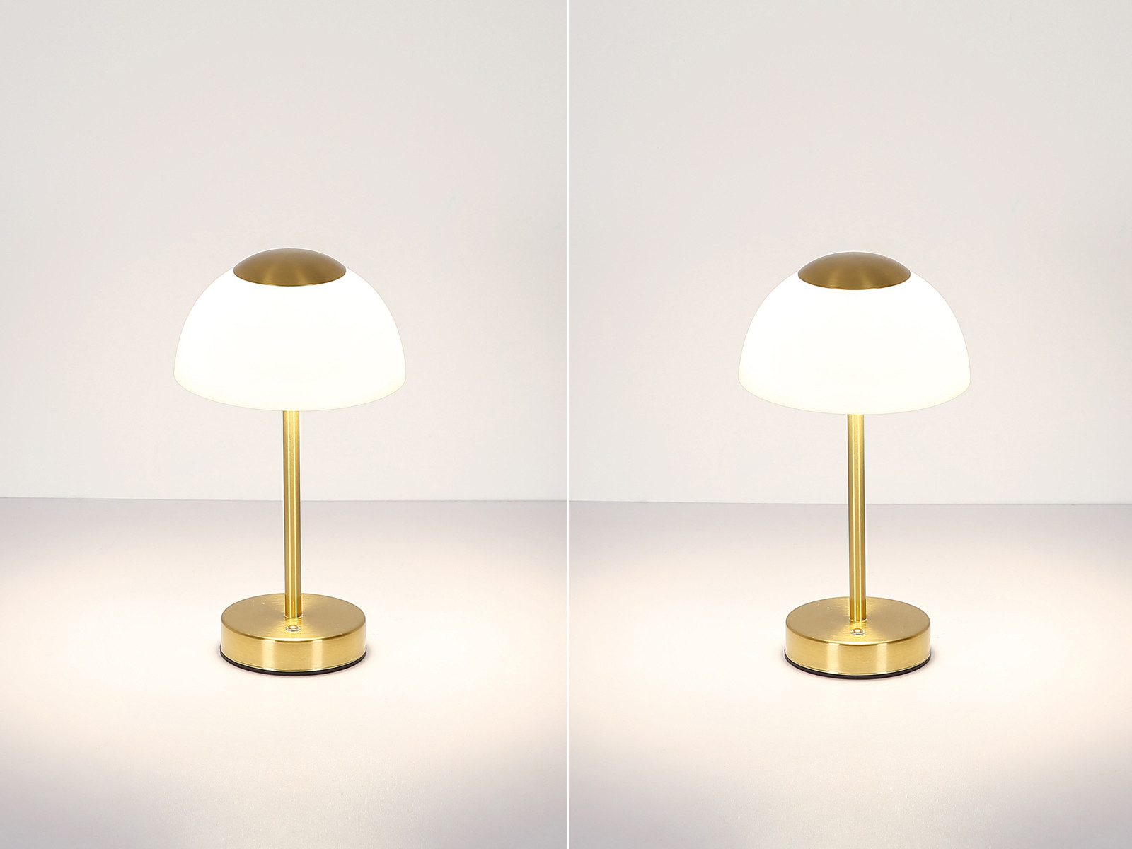 GLOBO LIGHTING LED Tischleuchte, Dimmfunktion, LED fest integriert, warmweiß, neutralweiß, Tageslichtweiß, 2er Set Pilzlampe ohne Strom-Kabel aufladbar USB Akku kabellos, H 31cm