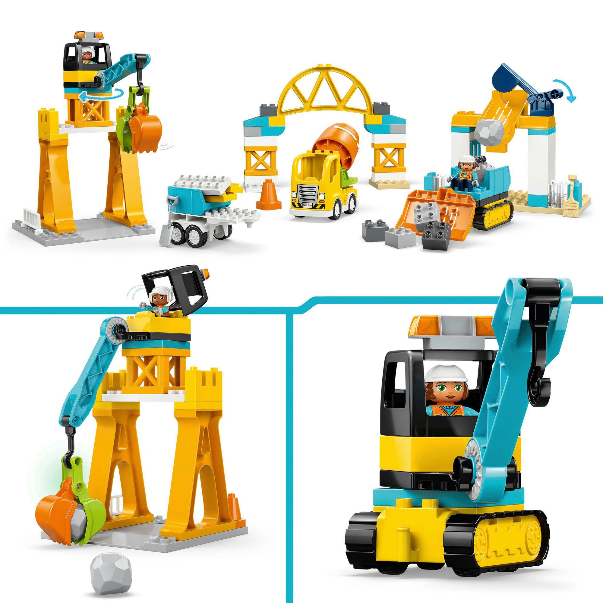 LEGO® Baustelle mit Baufahrzeugen – 3-in-1-Set (10476), LEGO DUPLO Town Konstruktionsspielsteine, (84 St), Made in Europe – Bild 5 von 5
