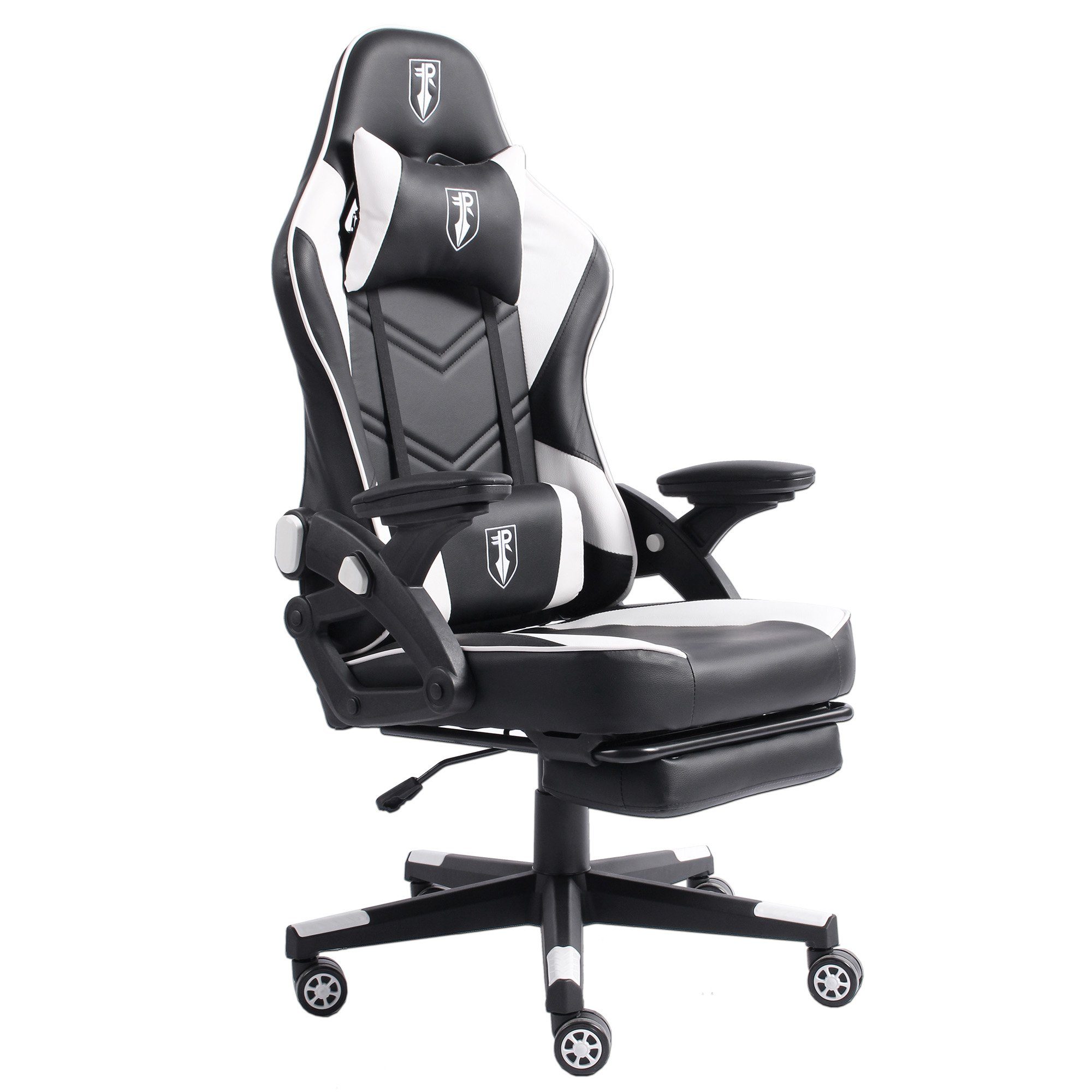 Schwarz/Weiß Chefsessel Bürostuhl Fußstütze Chefsessel Gaming PC-Stuhl Racing-Design Armando Stück), Chair (1 TRISENS