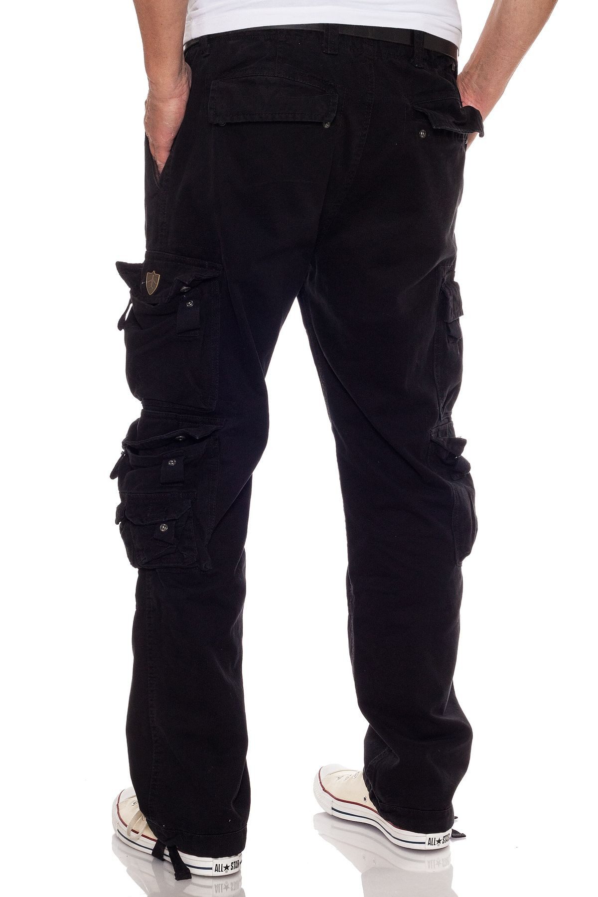 Jet Lag Cargohose Bikerhose mit vielen Taschen Straight Fit