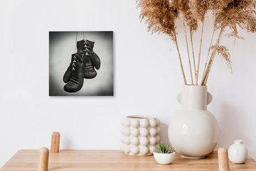 OneMillionCanvasses® Leinwandbild Boxen - Boxhandschuhe - Seil, (1 St), Leinwand Bilder für Wohnzimmer Schlafzimmer