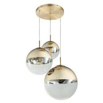 etc-shop LED Pendelleuchte, Leuchtmittel inklusive, Warmweiß, Farbwechsel, Glas Kugel Hänge Lampe gold Fernbedienung Decken Leuchte