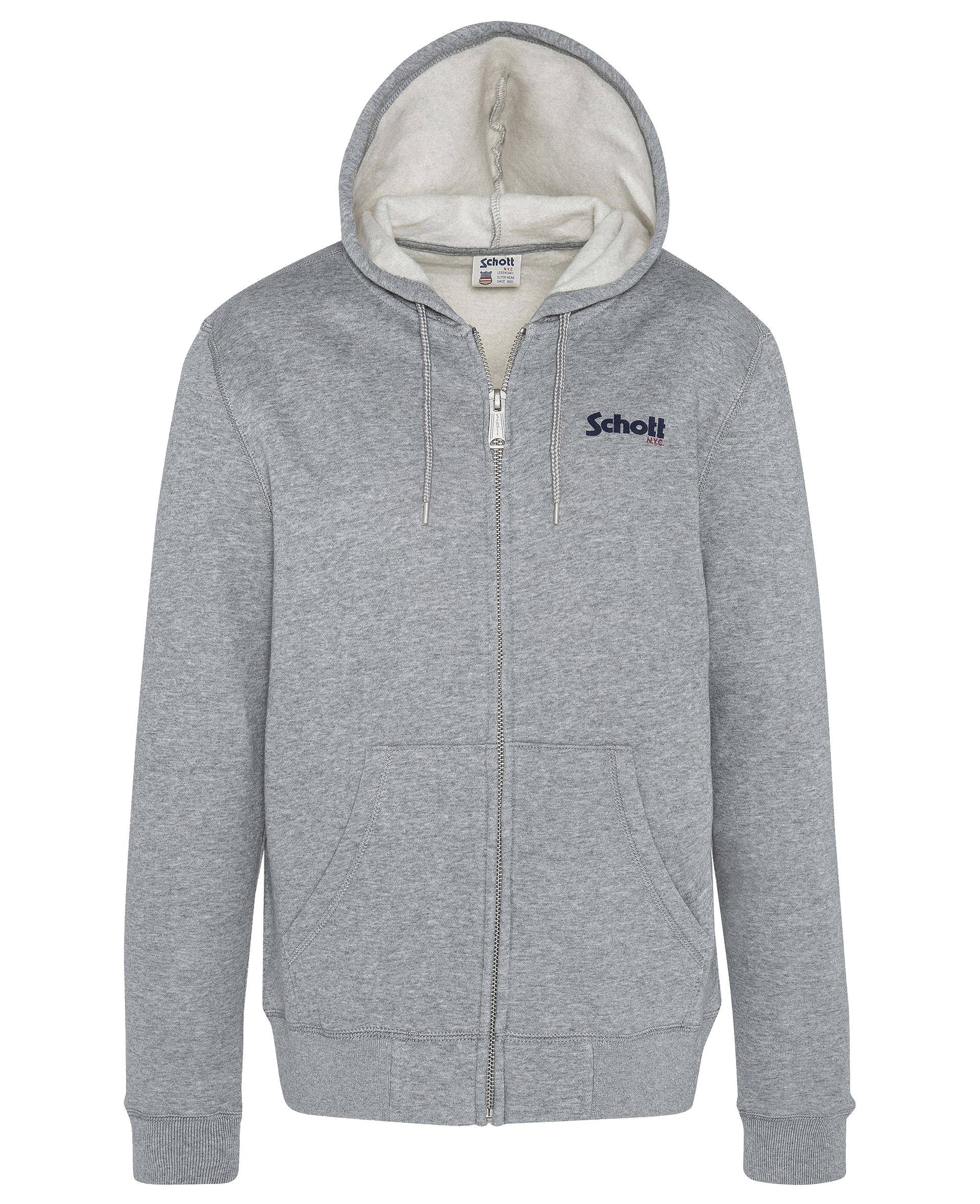 Schott NYC Kapuzensweatjacke Sweatjacke Schott Logo günstig online kaufen