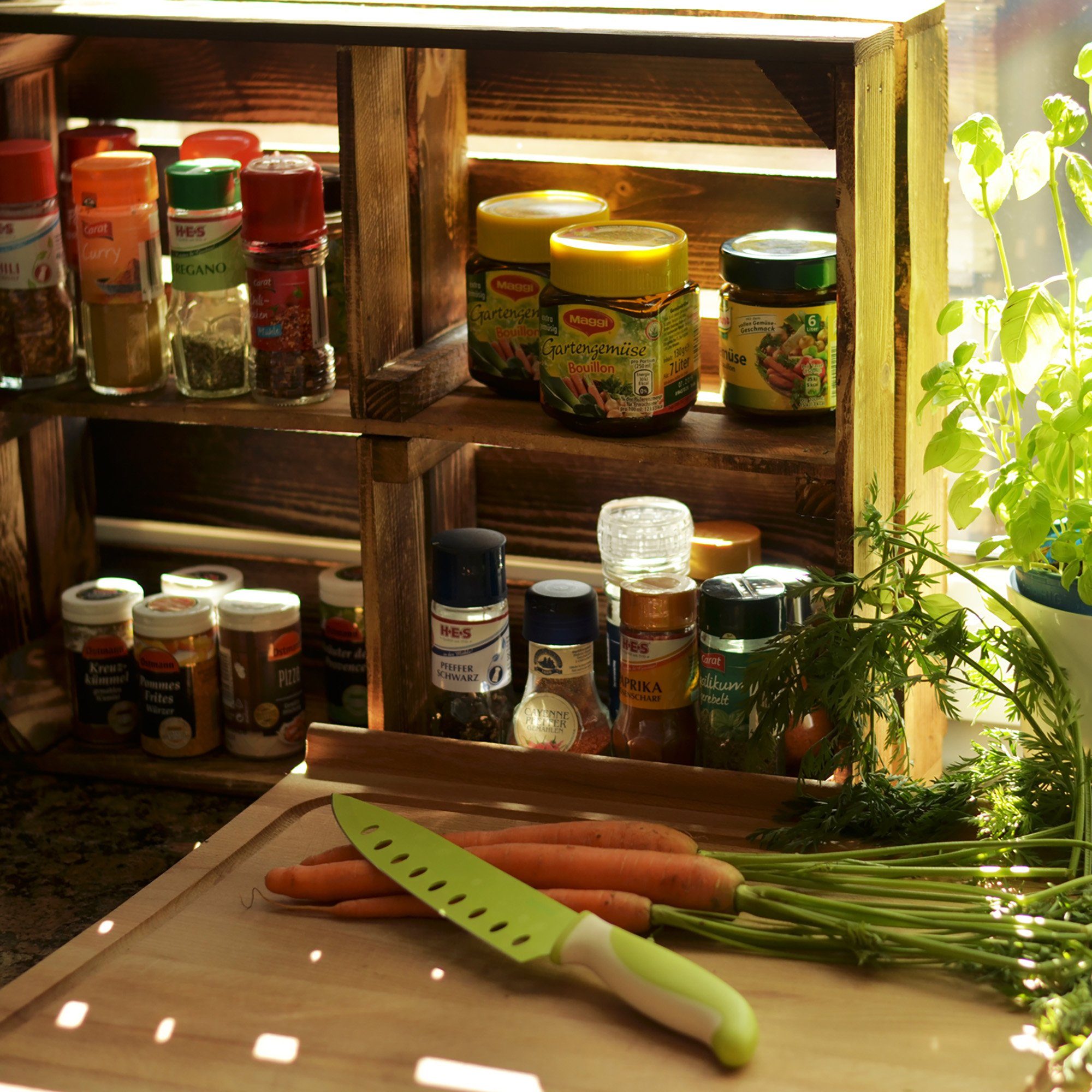 CHICCIE Holzkiste Holzregal Schmalhanz 50x40x15cm - Geflammt 1x langes Regal (1 St)