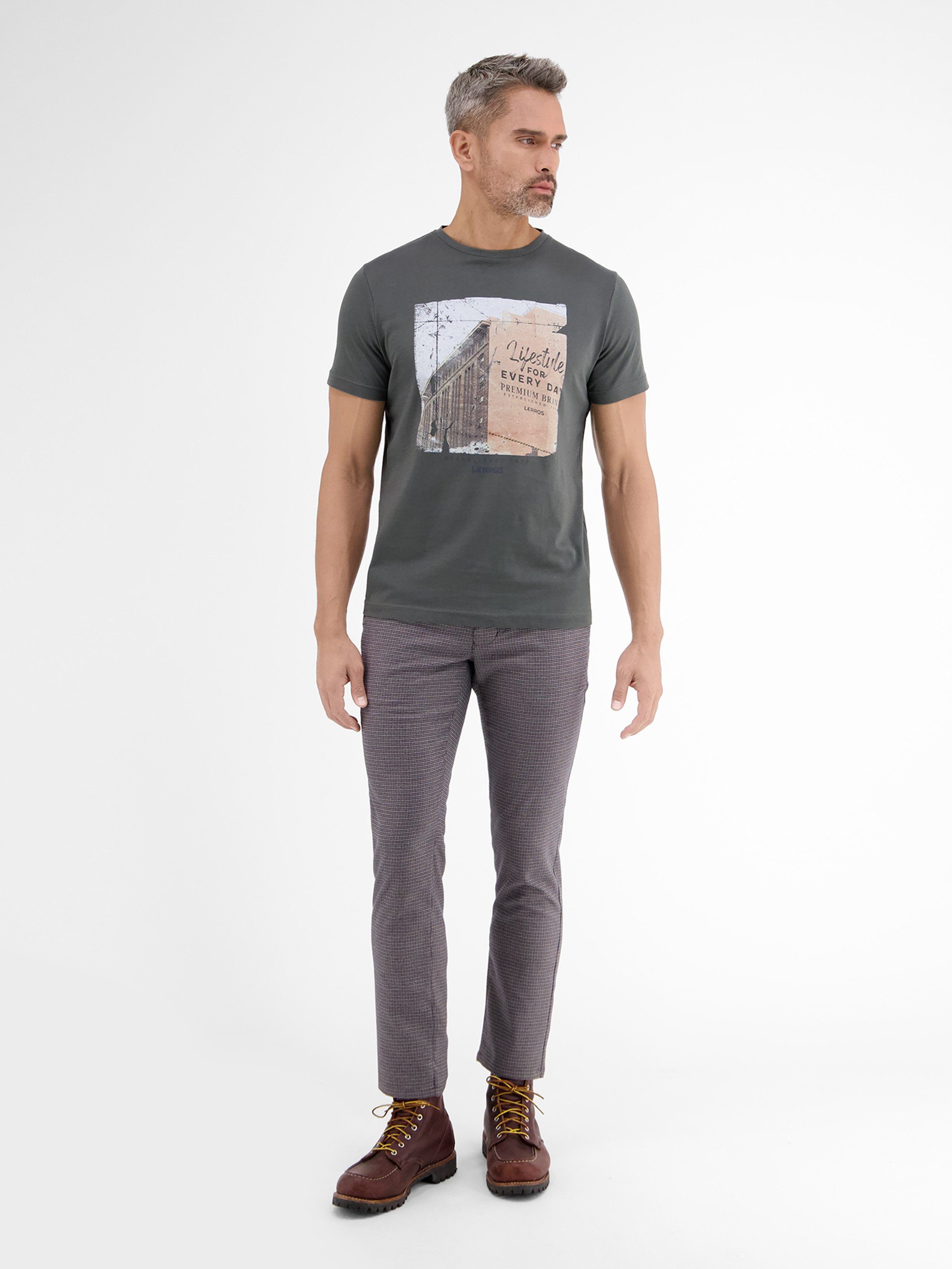 T-Shirt CHILLED Fotoprint LERROS mit LERROS T-Shirt OLIVE