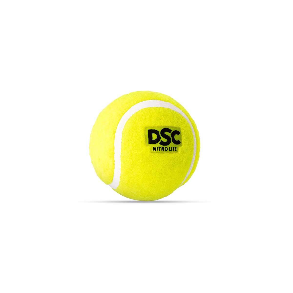 DSC Tennisball Nitro Tennis Cricket Ball Geeignet für Trainingsspiel (Inhalt des Kartons: Cricket-Bälle, bieten ein realistisches Gefühl und verbesserte Spielbarkeit), Training, Hartplatz, Rasen