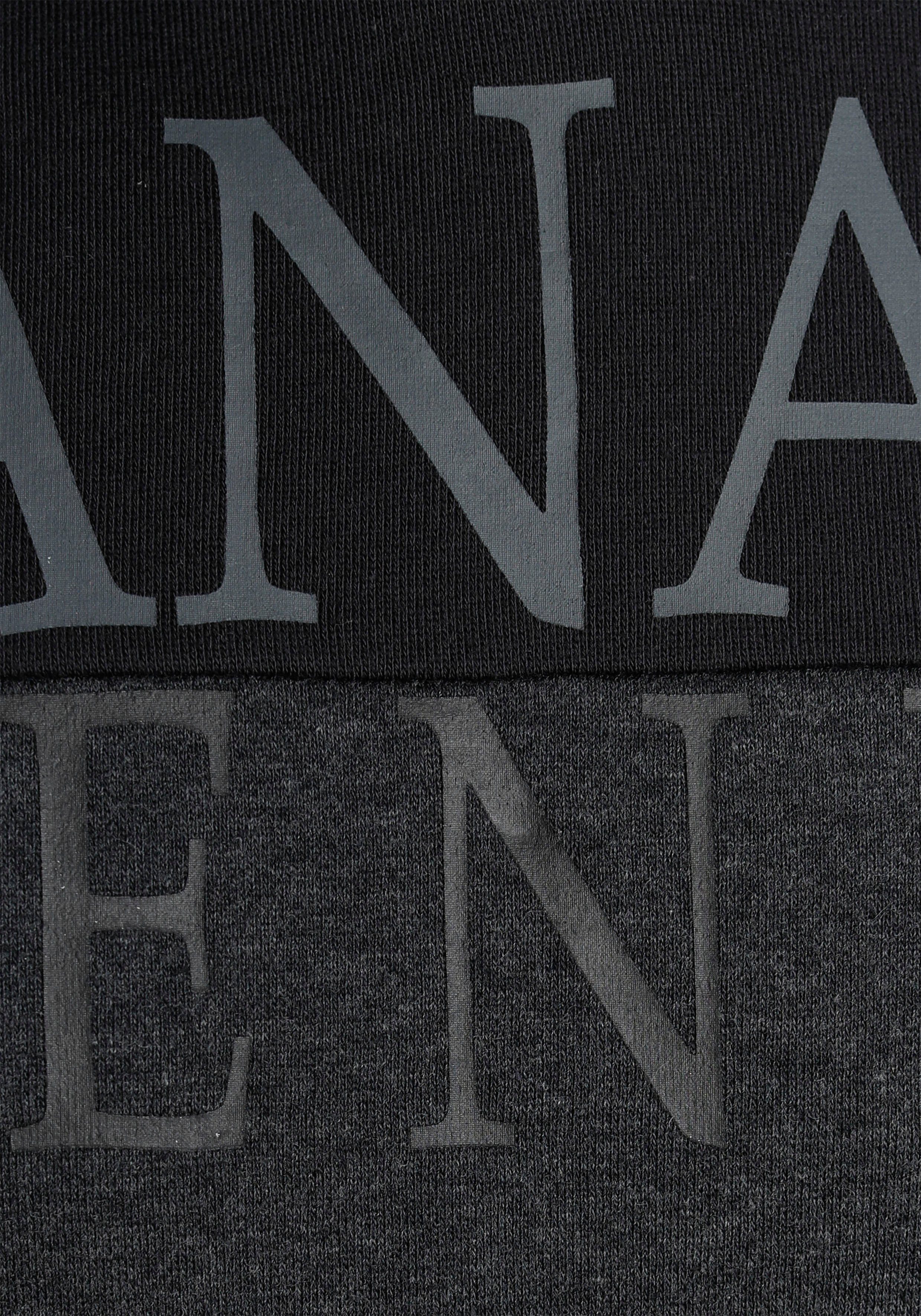 Bruno Banani Kapuzensweatshirt Langarm, bedruckt und meliert, aus Baumwollmischung