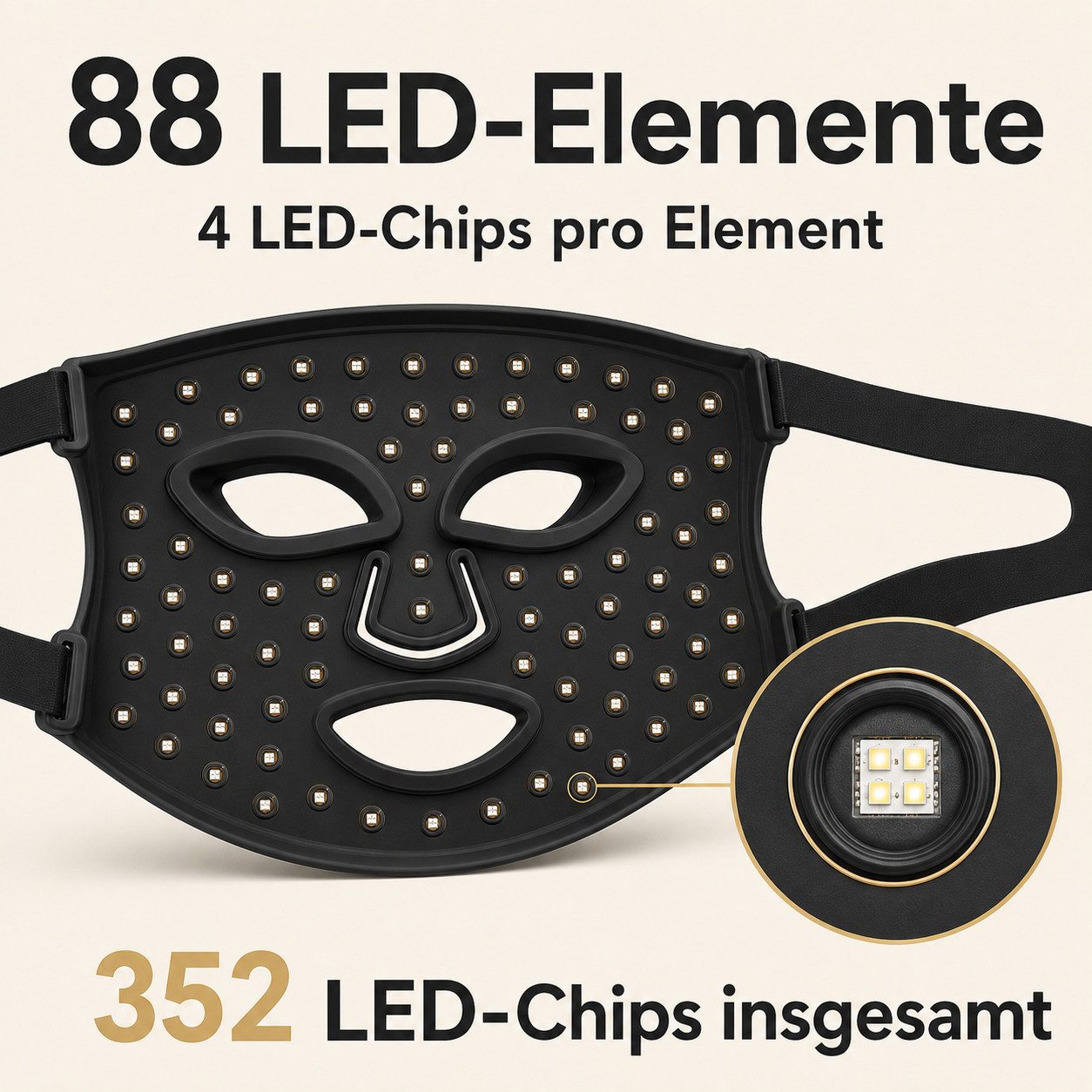 Forrlite Dermaroller Kosmetikbehandlungsgerät 8-Farben-LED-Maskengerät, mit Rotlichttherapie Mikrodermabrasionsgerät LED Mask, Lichttherapie Maske mit 352 LEDs, Für das Gesicht kabelloses LED-Gesichtsmaske, Hautpflege für Zuhause