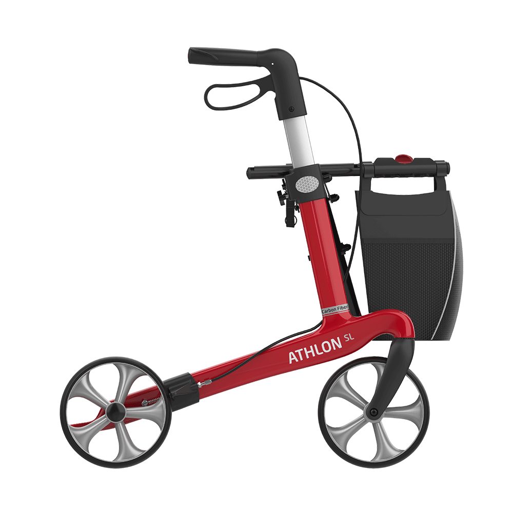 Rehasense Rollator Rehasense Athlon SL Carbon Rollator, Gr. M TPE Räder Racing Red, 8 Jahre Herstellergarantie
