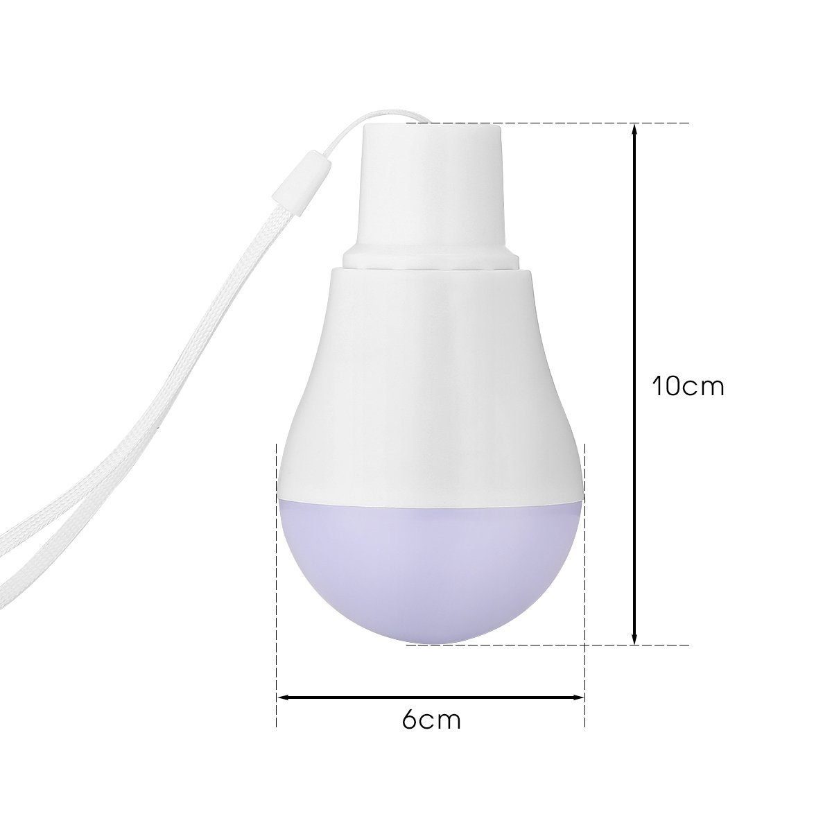 mit Gartenhaus LED Stück Solar LED Solarleuchte LETGOSPT Ladekabel, 3m LED Birne, Panel Solar Beleuchtung 3W Camping, integriert, Wandern, Kaltweiß, Tragbare Glühbirne, fest für Solarlampe 2 Angeln,