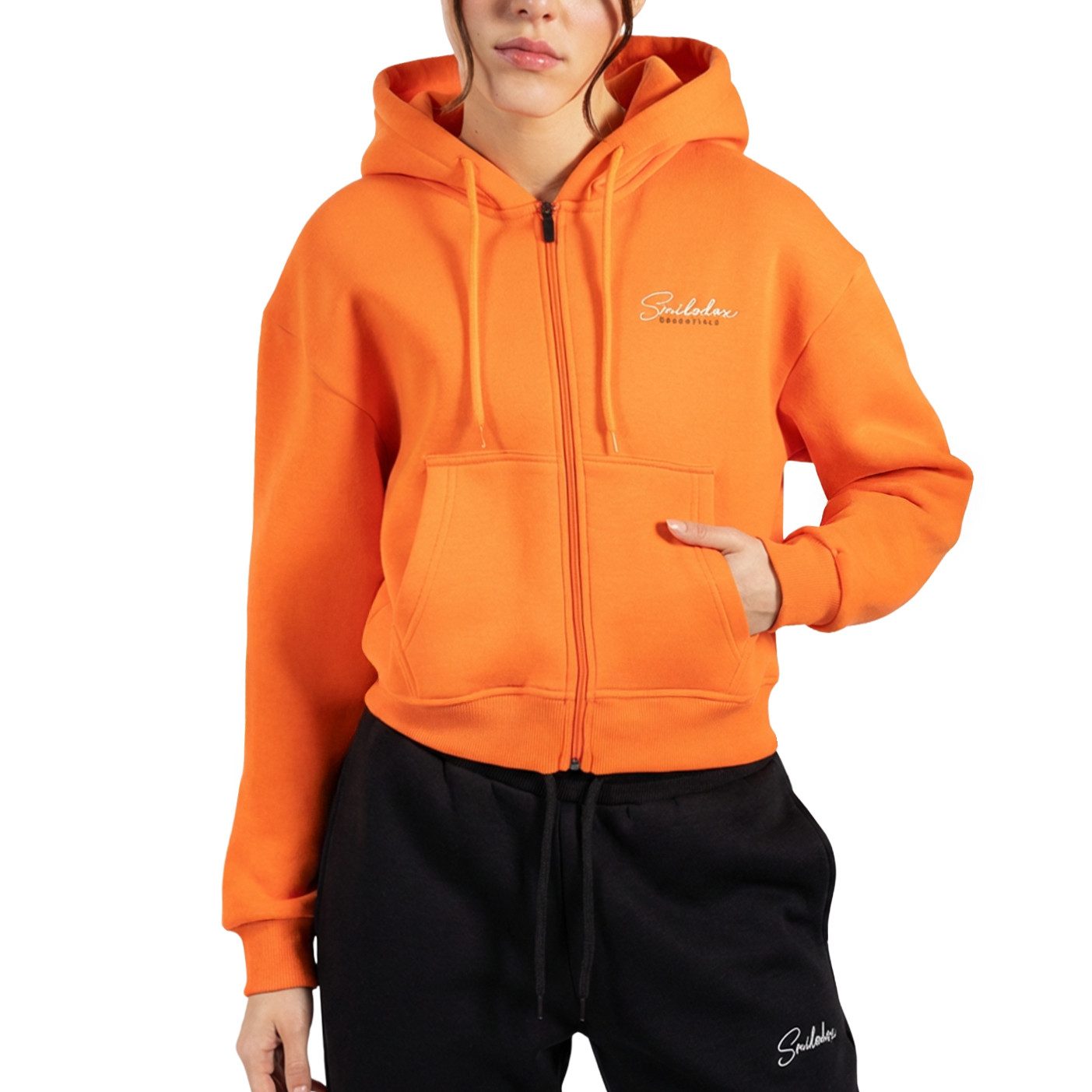 Smilodox Kapuzenstrickjacke Enara, Strickjacke mit Frontzipper und Kängurut günstig online kaufen