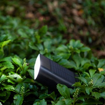 click-licht Gartenleuchte Smarte LED Solar Erdspießleuchte RGBW Ginbo in Schwarz 7W 500lm IP44, keine Angabe, Leuchtmittel enthalten: Ja, fest verbaut, LED, warmweiss, Gartenleuchten