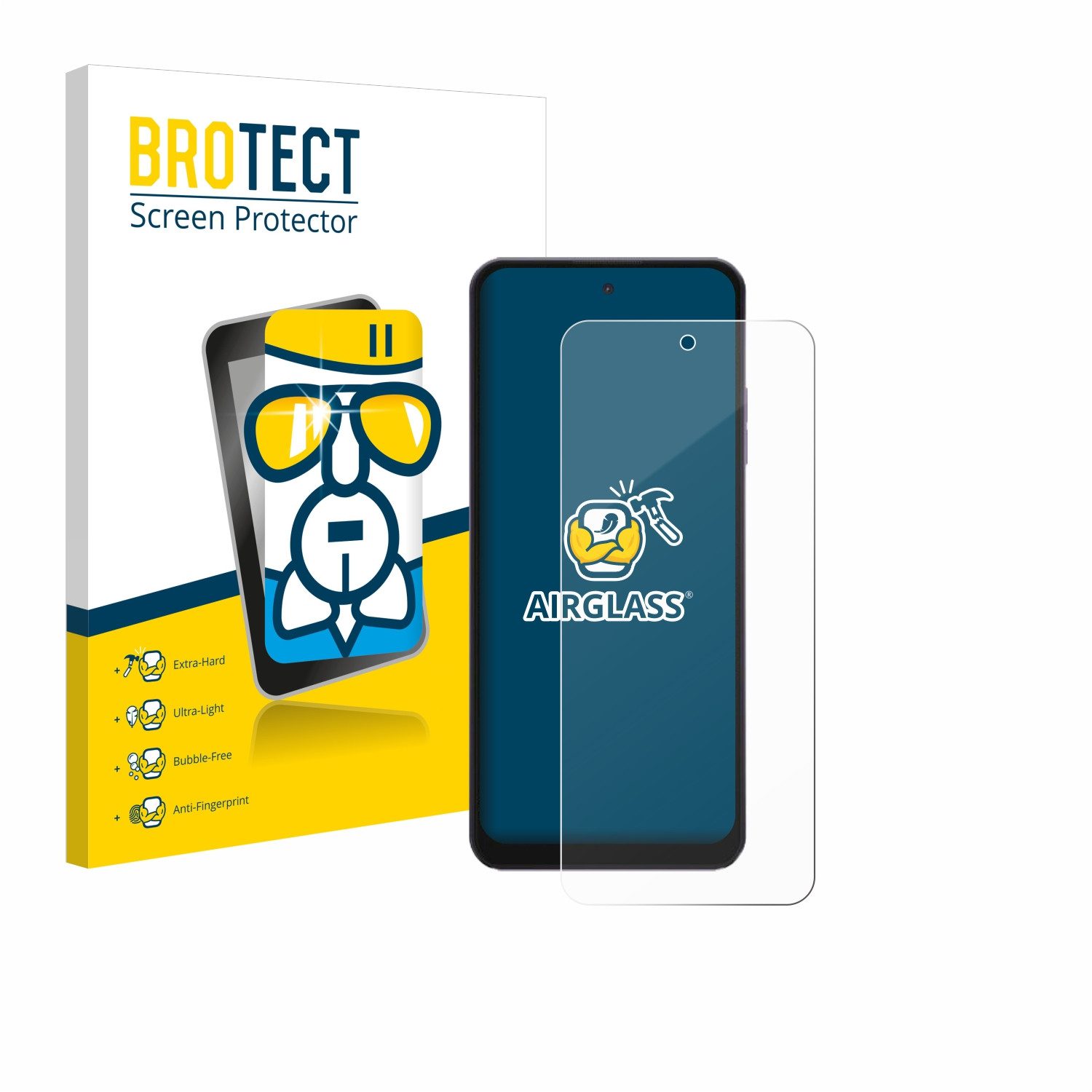 BROTECT Displayschutzglas Folie für Hotwav Note 13 Max, Schutzfolie Glas Panzer Display Schutz klar