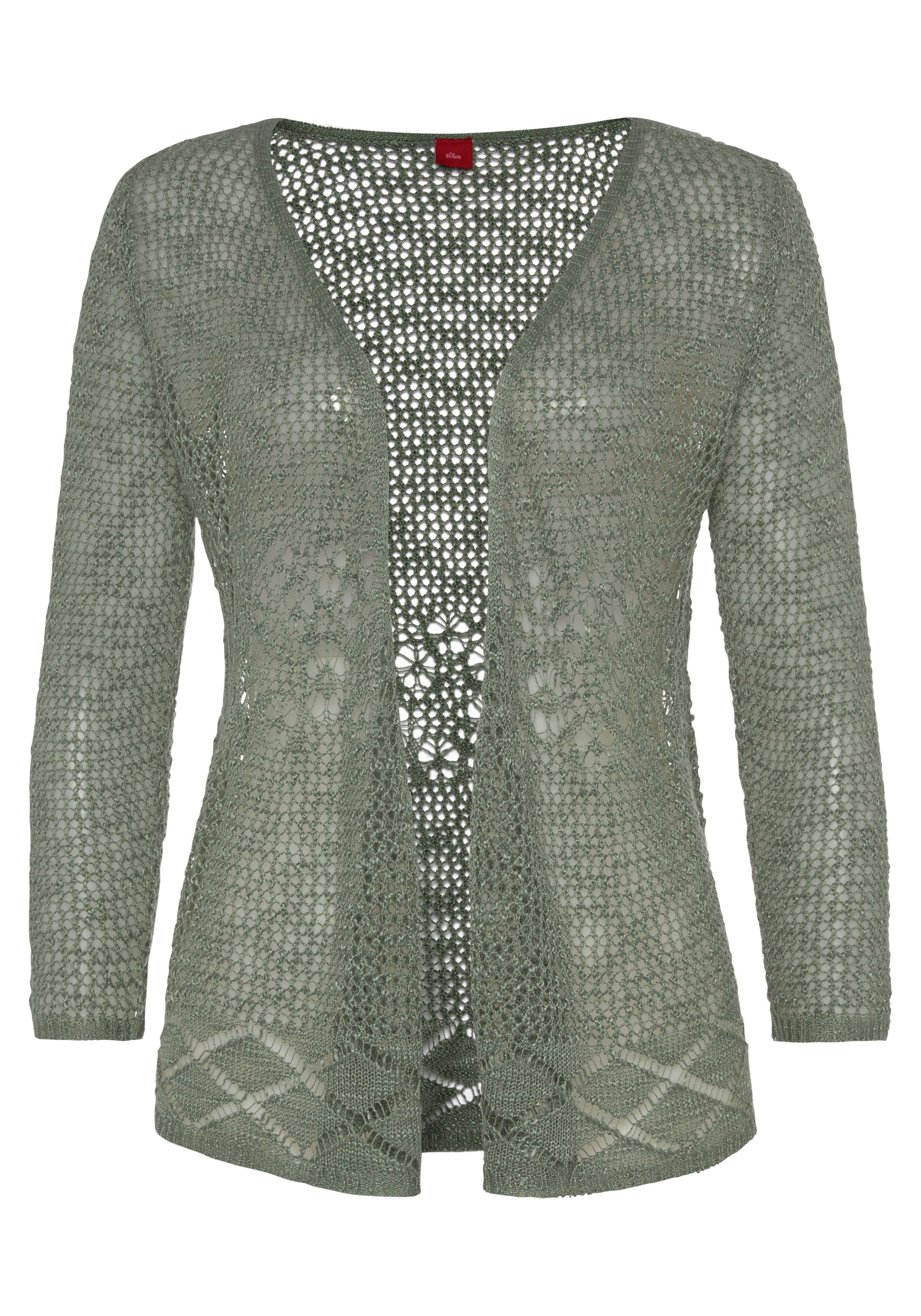 s.Oliver Strickjacke in luftiger Häkeloptik, sommerlicher günstig online kaufen
