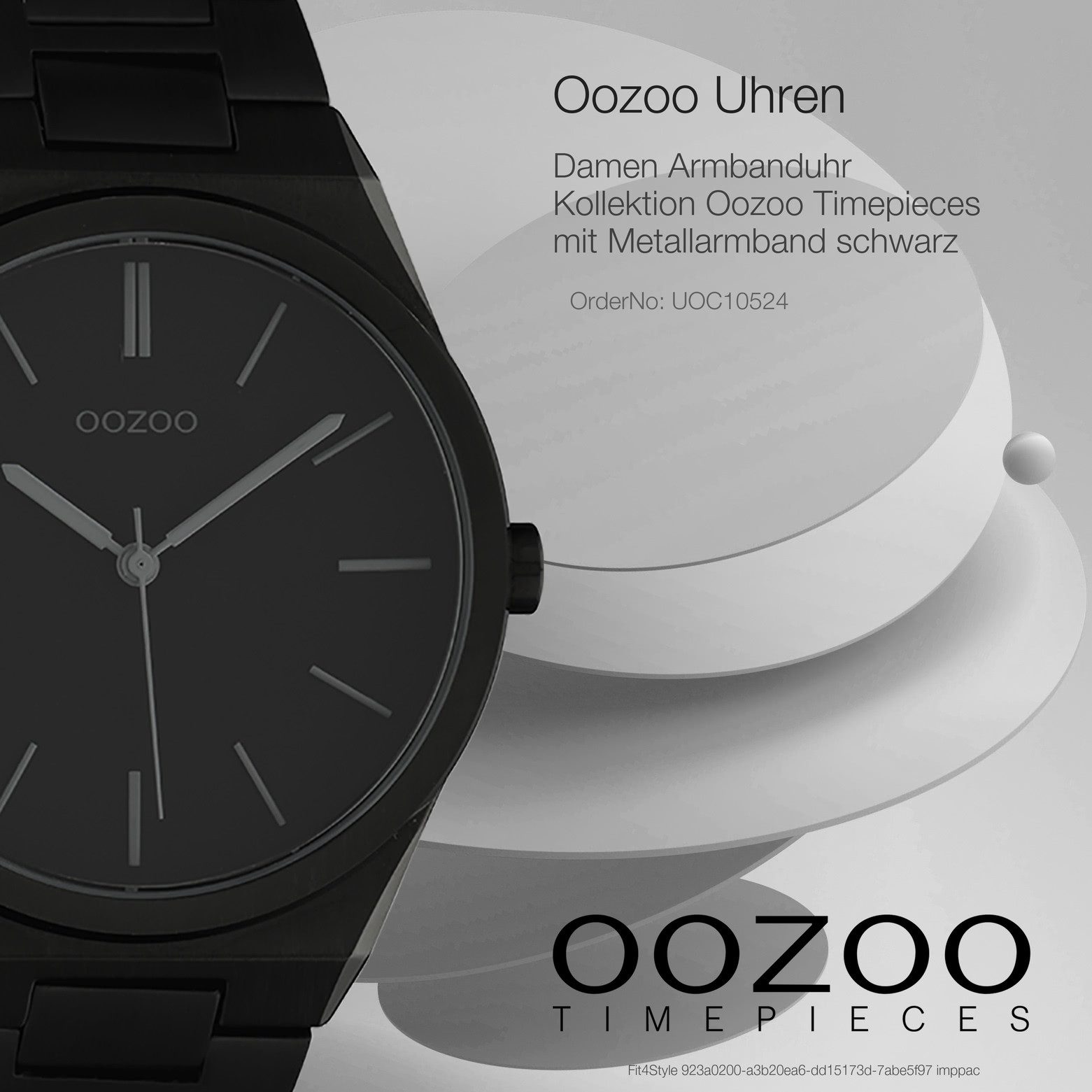 OOZOO Quarzuhr Oozoo Unisex Armbanduhr Timepieces Analog, (Analoguhr), Damen, Herrenuhr rund, groß (ca. 40mm), Metallarmband schwarz, Fashion