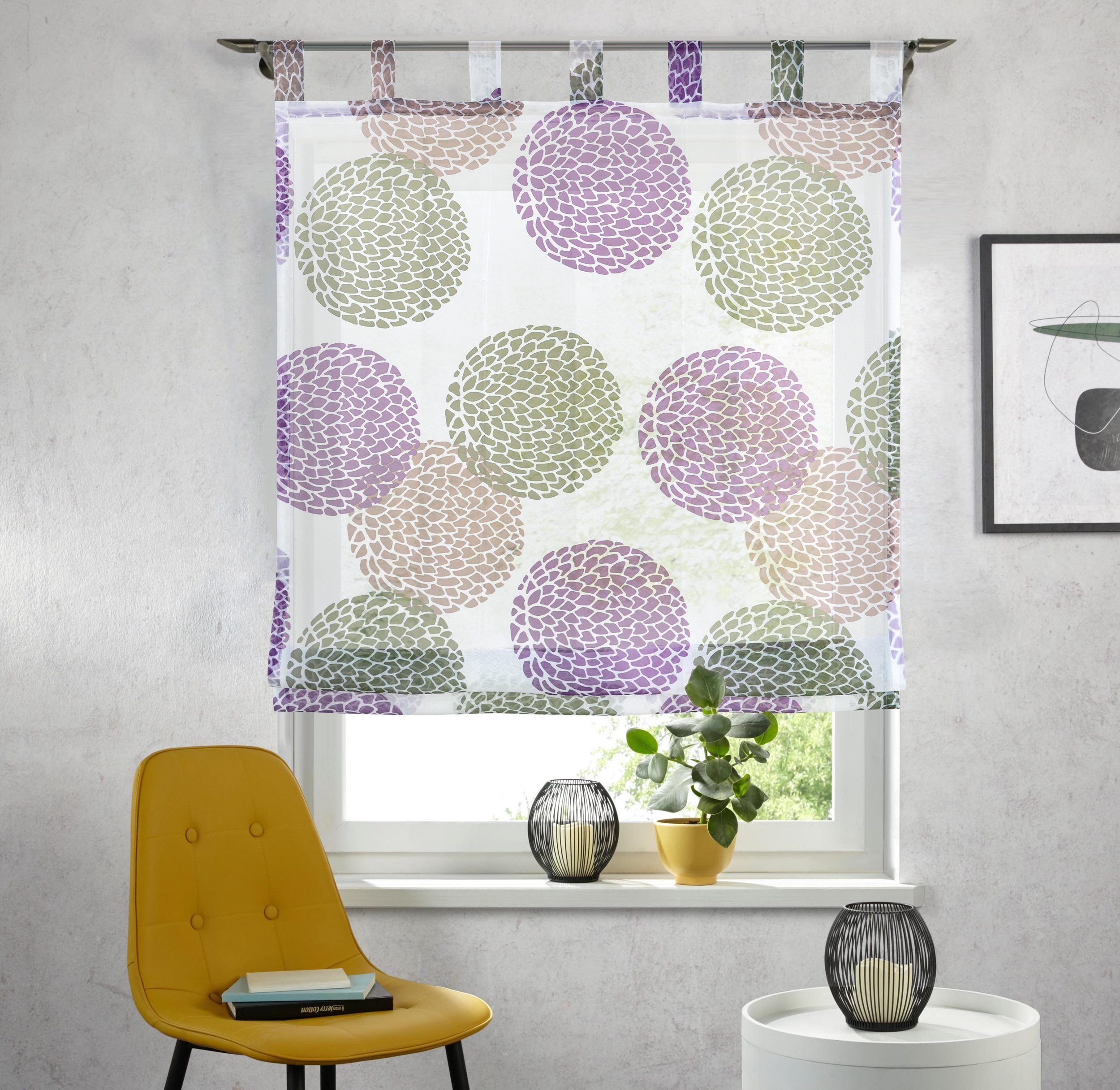 my home Raffrollo Belem, mit Schlaufen, Transparent, Voile, Polyester günstig online kaufen