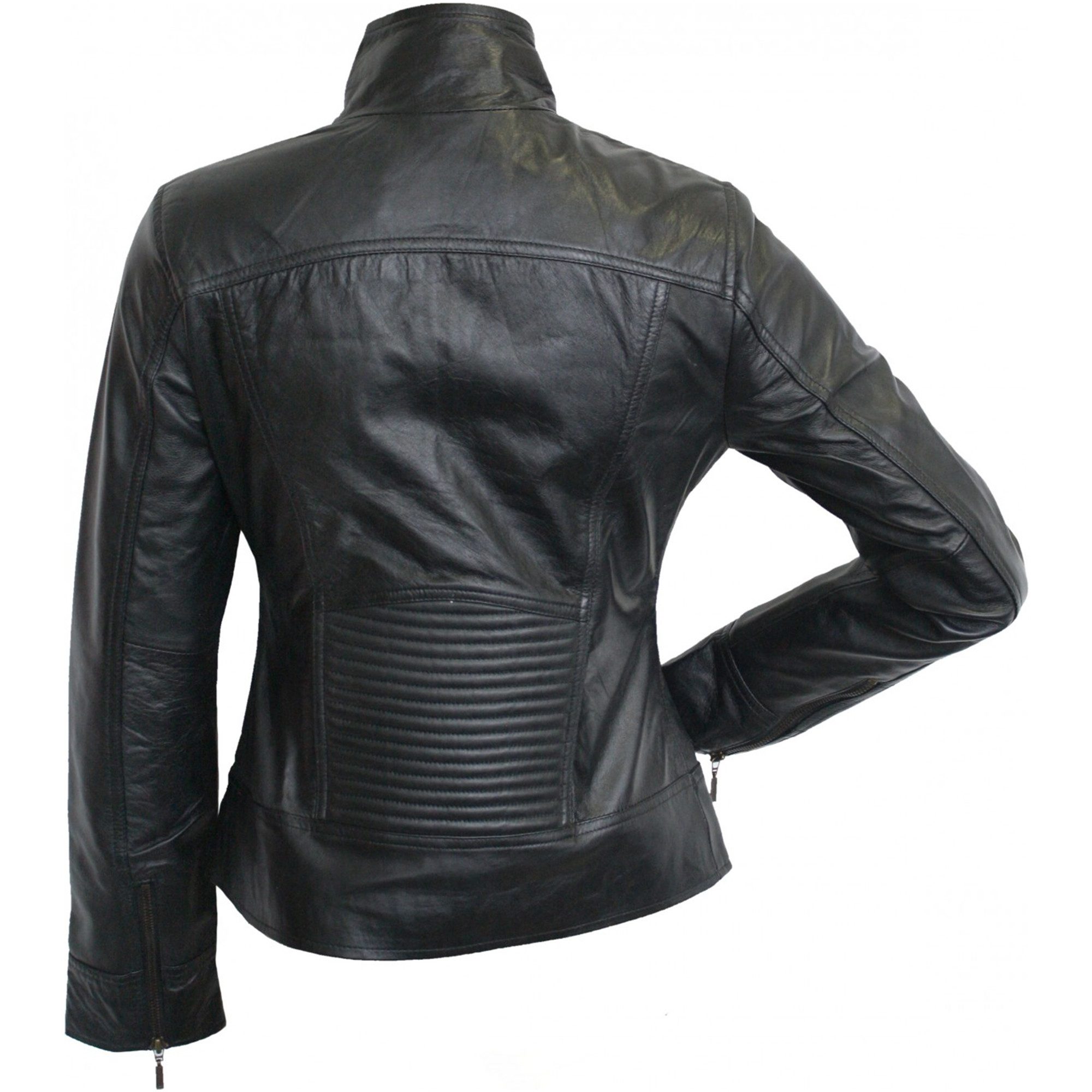 German Wear Lederjacke Trend 408J schwarz Damen Lederjacke Jacke aus Lamm Nappa Leder schwarz