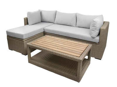 bellavista - Home&Garden® Gartenlounge-Set Aluminium Lounge Ancona, (Set, 3-tlg), integrierte Kissenaufbewahrung