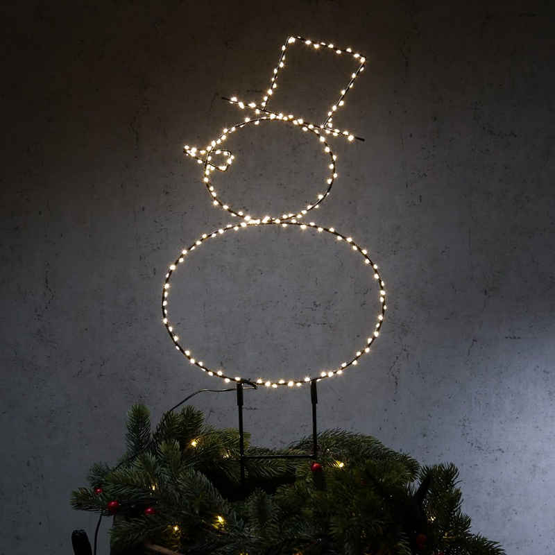 MARELIDA Schneemann LED Gartenstecker Silhouette 180LED H: 47cm Weihnachtsdeko Gartendeko (1 St)