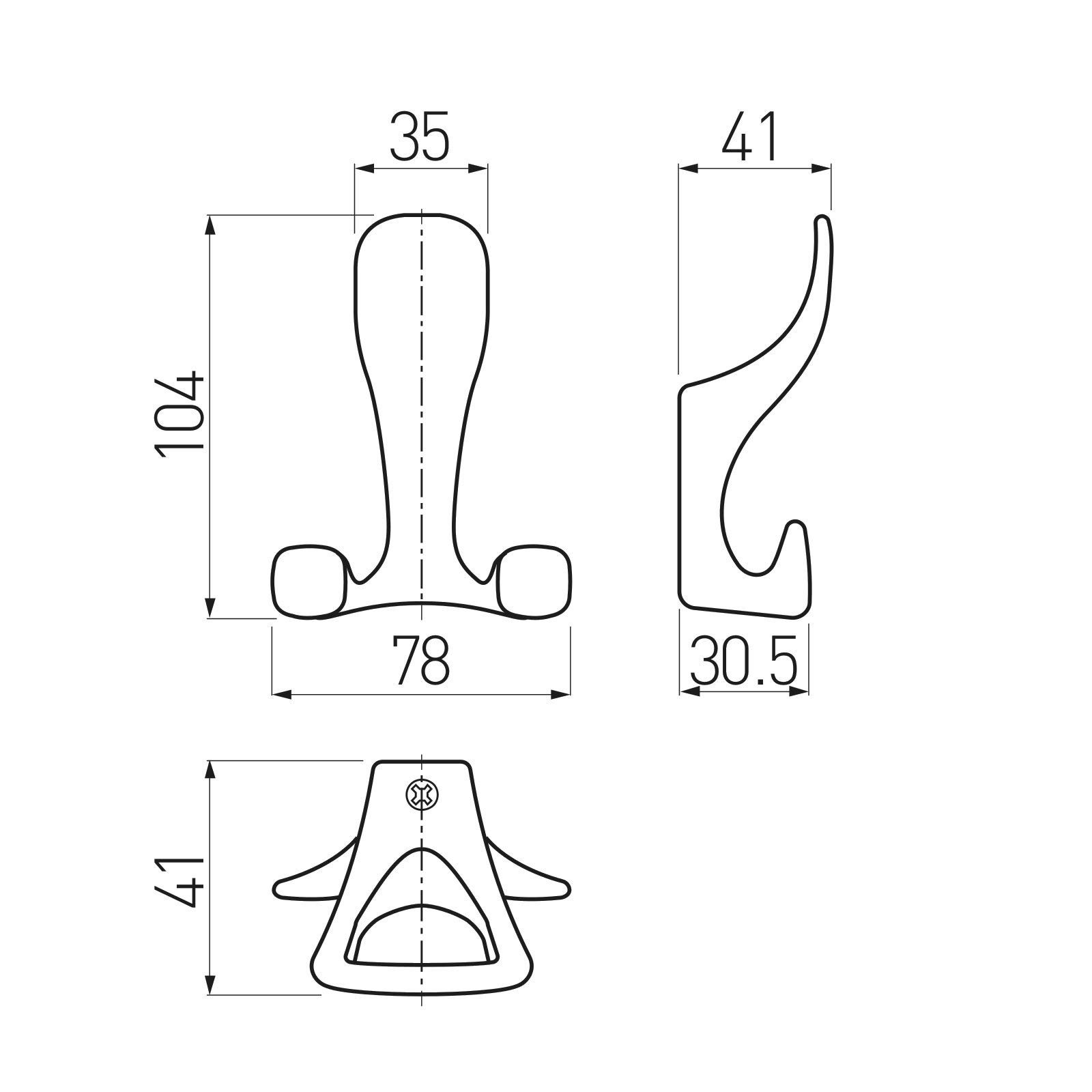 SO-TECH® Garderobenhaken Kleiderhaken LALCE III BA 16 mm Garderobenhaken, Edelstahloptik