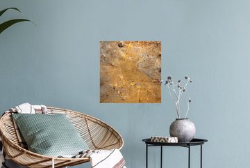 MuchoWow Wandsticker Metall - Rost - Gold - Grau - Textur (1 St), Wandaufkleber, Wandtattoo, Selbstklebend, Wohnzimmer, Schlafzimmer