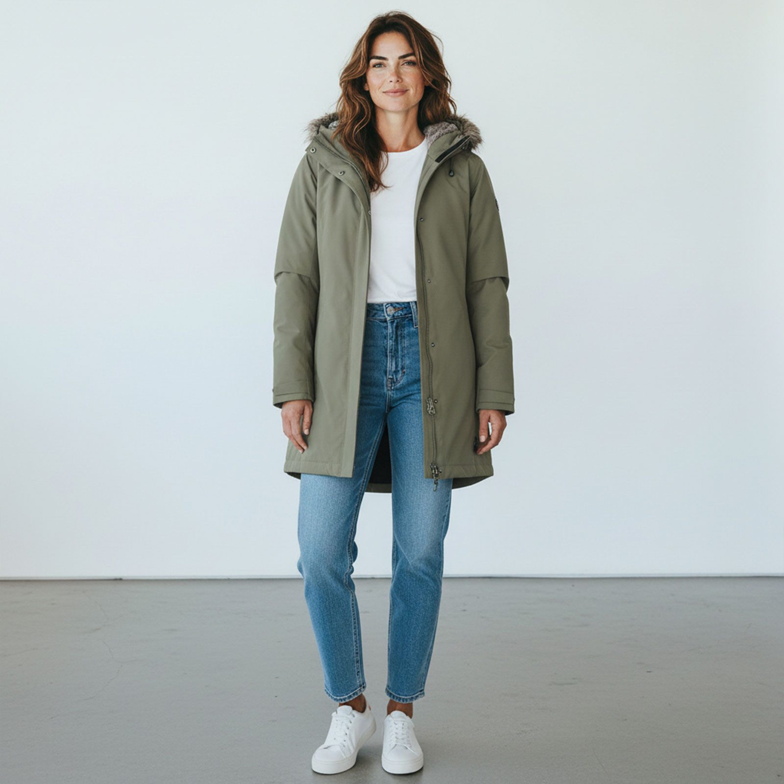 Blue Wave Funktionsjacke Nicola Damen Funktionsparka Nicola mit Fellimitat - wasserdicht & winddicht