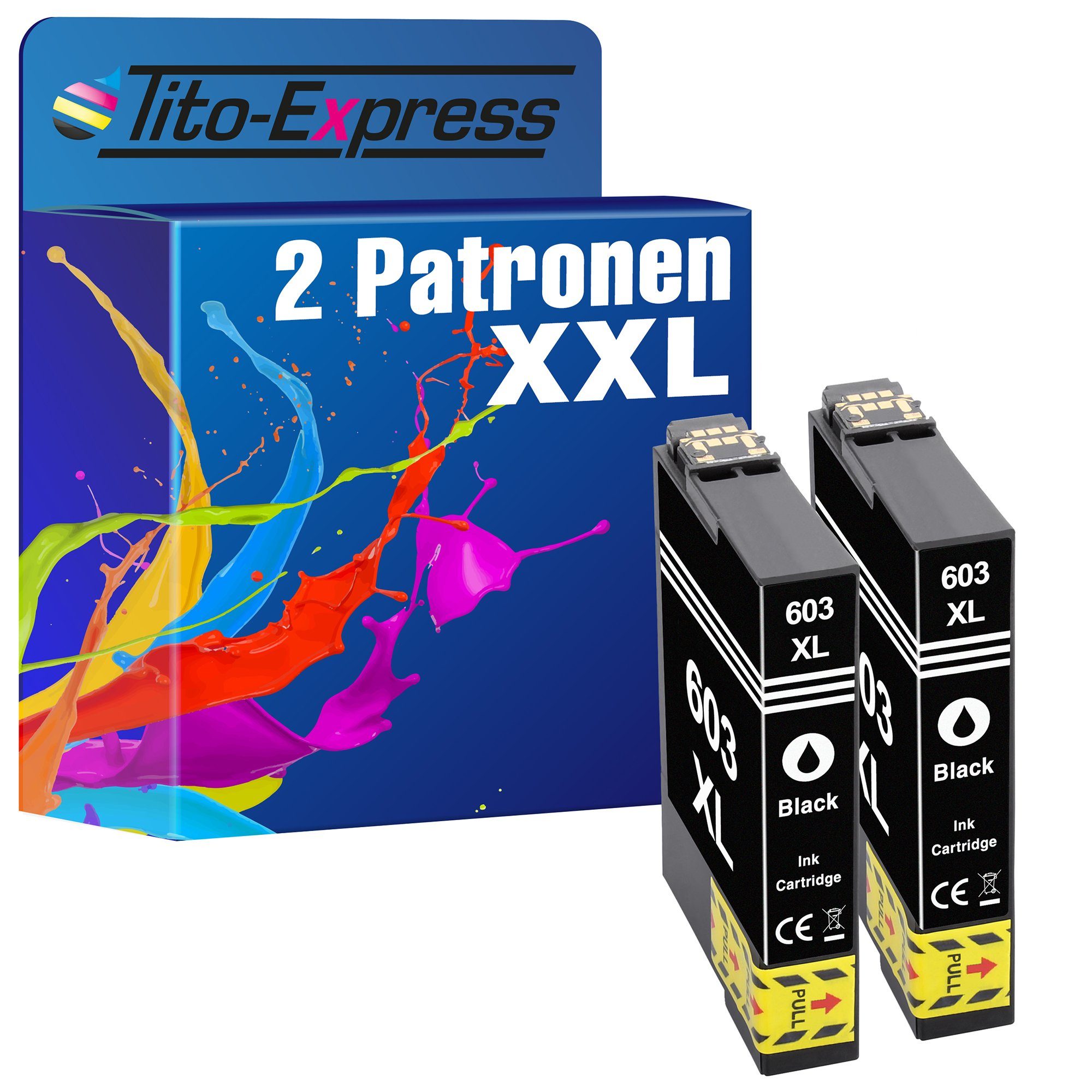 Tito-Express 2er Set ersetzt Epson 603 XL 603XL Black Tintenpatrone (Doppelpack, für XP-2100 XP-2105 XP-3100 XP-3105 XP-4100 WF-2810 WF-2830 WF-2835)