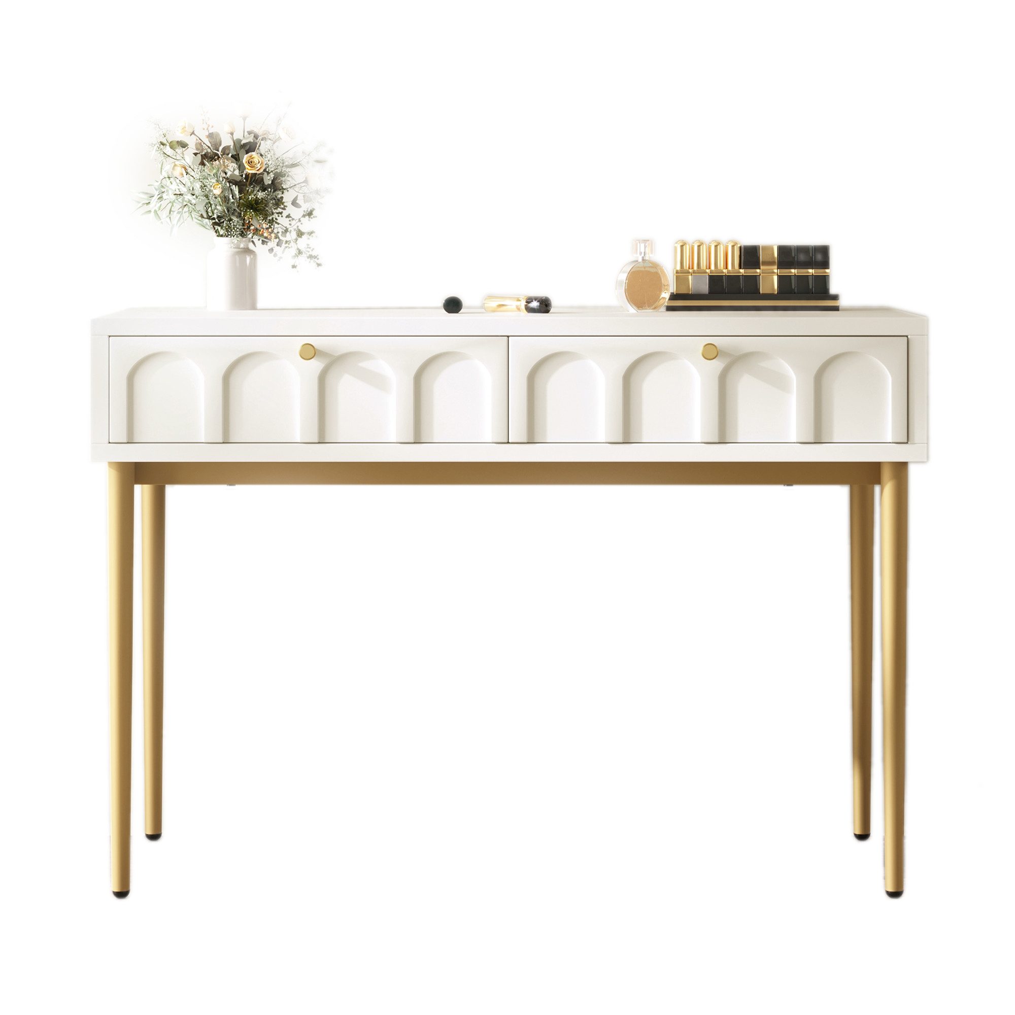 Flieks Schminktisch, Sideboard Schubladenkommode mit 2 Schubladen 100x45x76 günstig online kaufen