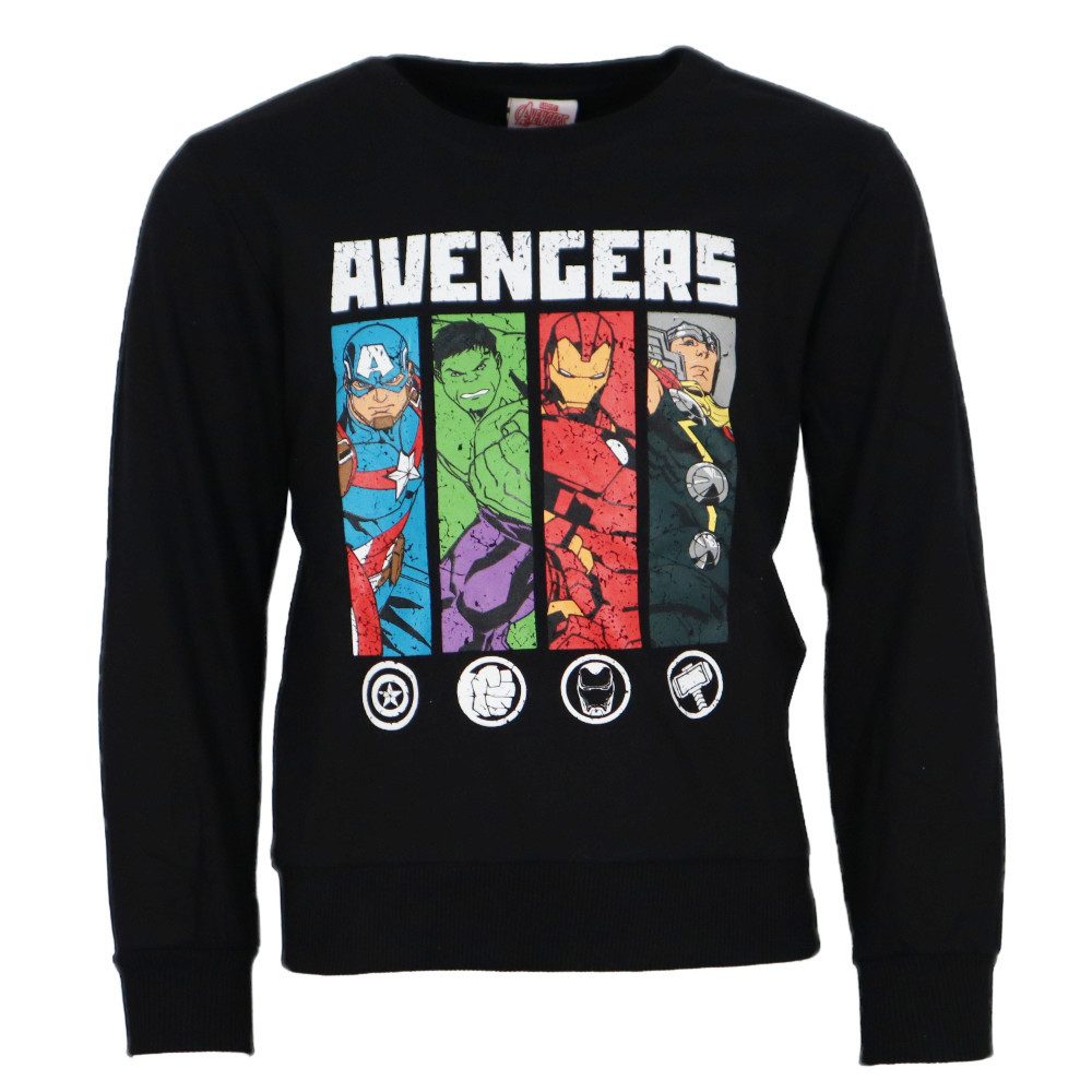 MARVEL Sweater Marvel Avengers Kinder Jungen Pullover Pulli Gr. 104 bis 134, Baumwolle