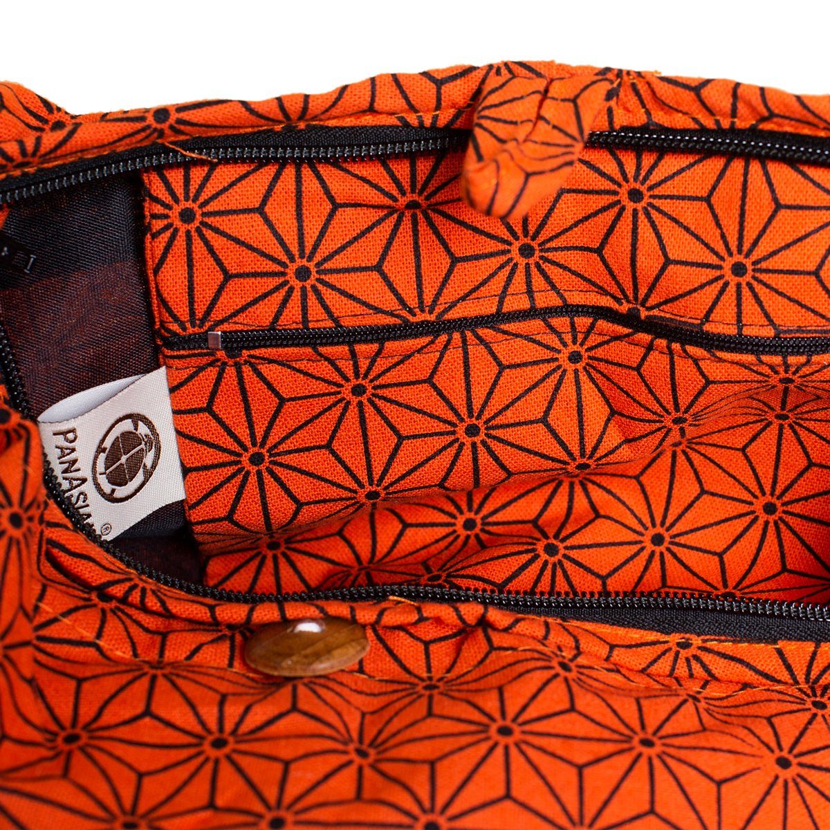 PANASIAM Schultertasche Geometrix Schulterbeutel aus 100% Baumwolle praktische Umhängetasche, In 2 Größen Beuteltasche auch als Wickeltasche und Handtasche geeignet