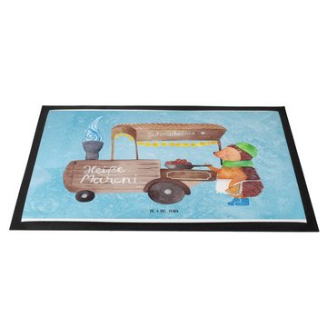 Fußmatte 40 x 60 cm Igel Maronen - Eisblau - Geschenk, Weihnachtsmarkt, Schmut, Mr. & Mrs. Panda, Höhe: 0.3 mm, rutschfest