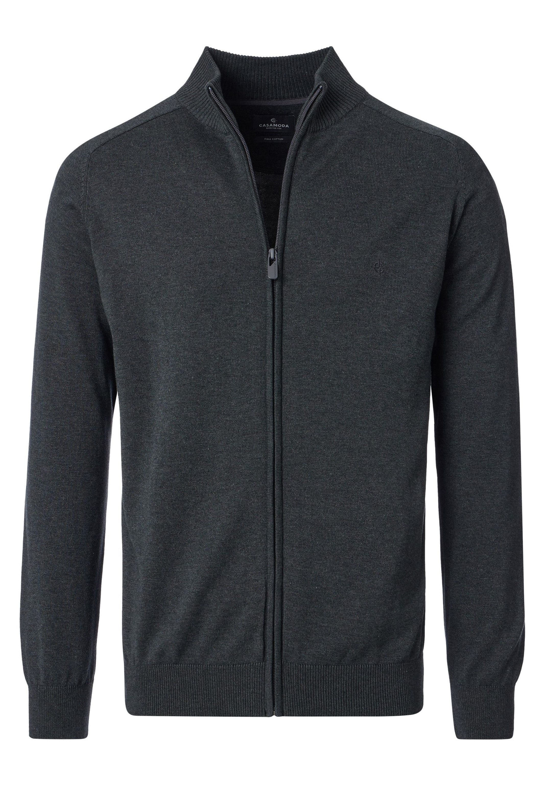 CASAMODA Strickjacke Basic (1-tlg) Strickjacke - Baumwolle - Atmungsaktiv - Reine Pima-Baumwolle