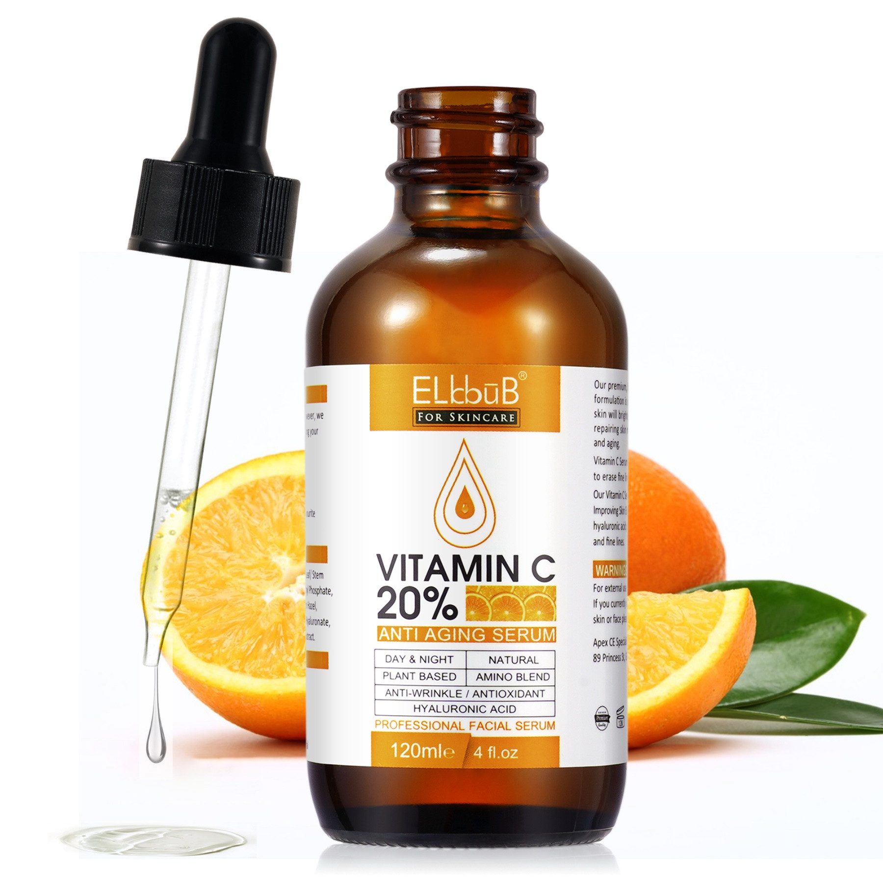 P-Beauty Cosmetic Accessories Gesichtsserum mit Vitamin C und E Hyaluronsäure 120ml, 1-tlg.