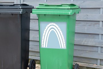 MuchoWow Wandsticker Regenbogen - Abstrakt - Pastell (1 St), Mülleimer-aufkleber, Mülltonne, Sticker, Container, Abfalbehälter