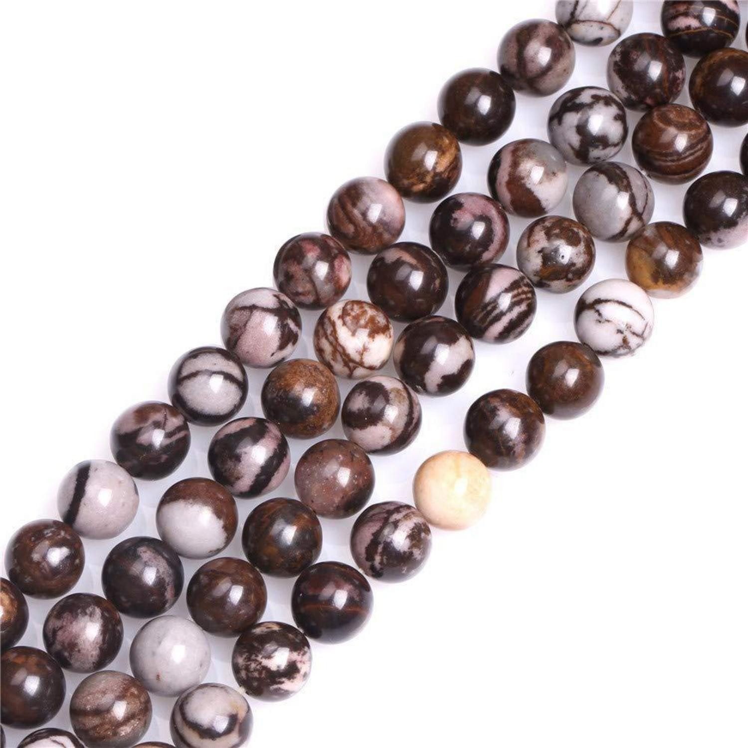 LuxusKollektion Bastelperlen Jaspis Perlen Naturfarben 4mm Rund 38cm, (47-tlg)